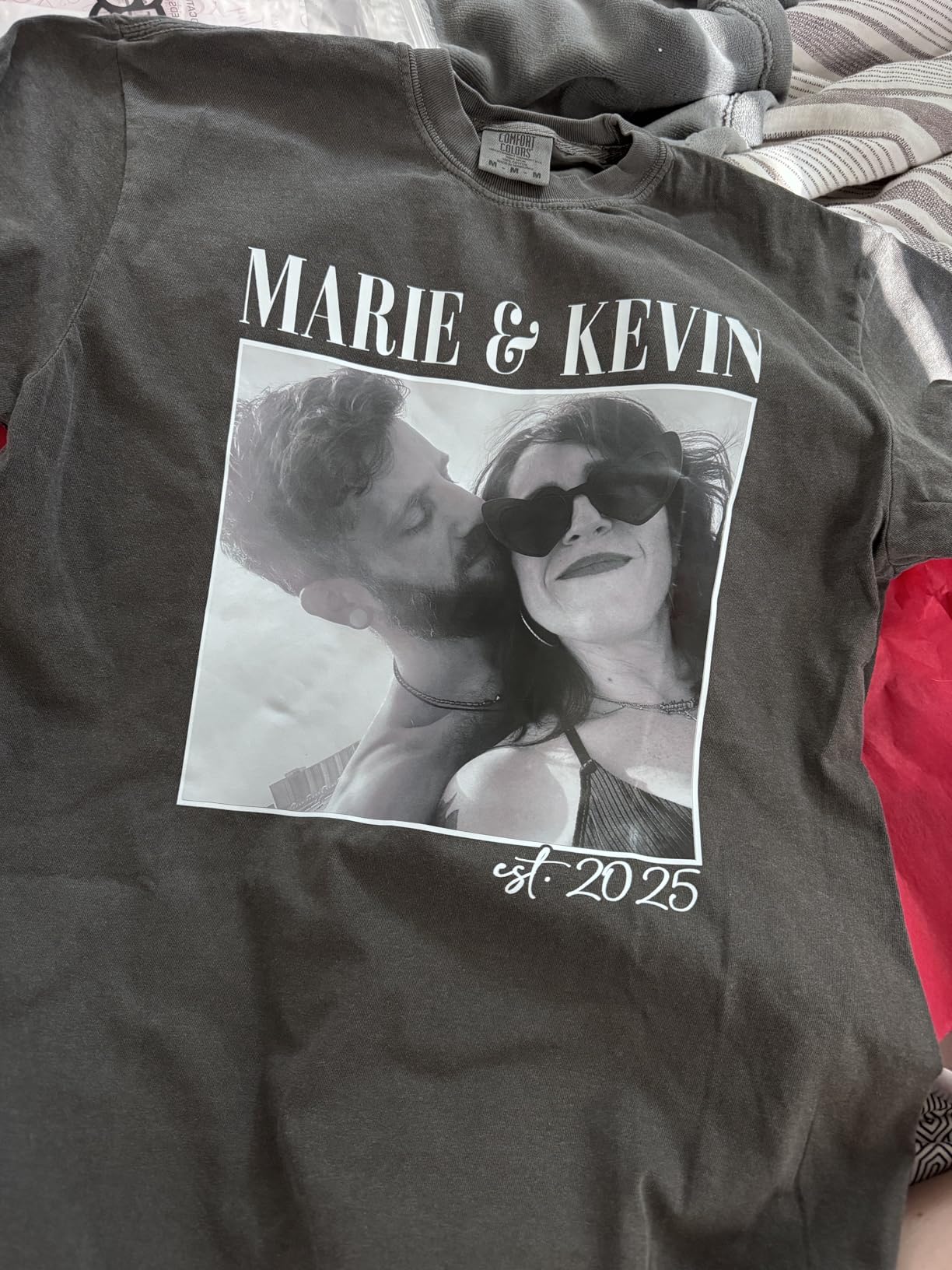 Personalized Couple Photo Shirt, Couples Hoodies, Tshirt With Picture Customized, Anniversary Tshirts, Couple Shirt, Matching Gifts for Couples, Gifts for Her, Birthday, Christmas customer photo 1