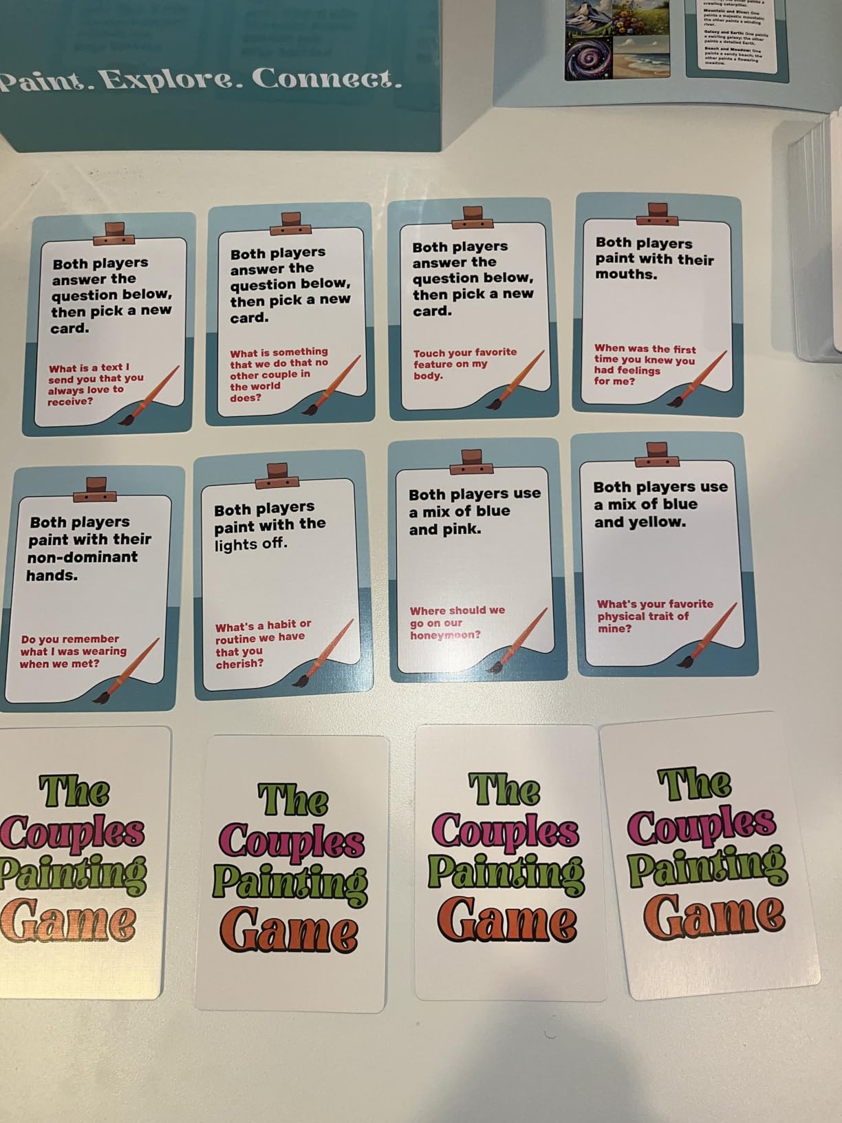 The Couples Painting Game - Date Night Card & Painting Kit | Fun DIY Activity with Prompts, Challenges & Questions for Deeper Connection, Meaningful Games for Adults and Teens, 2 Players customer photo 2