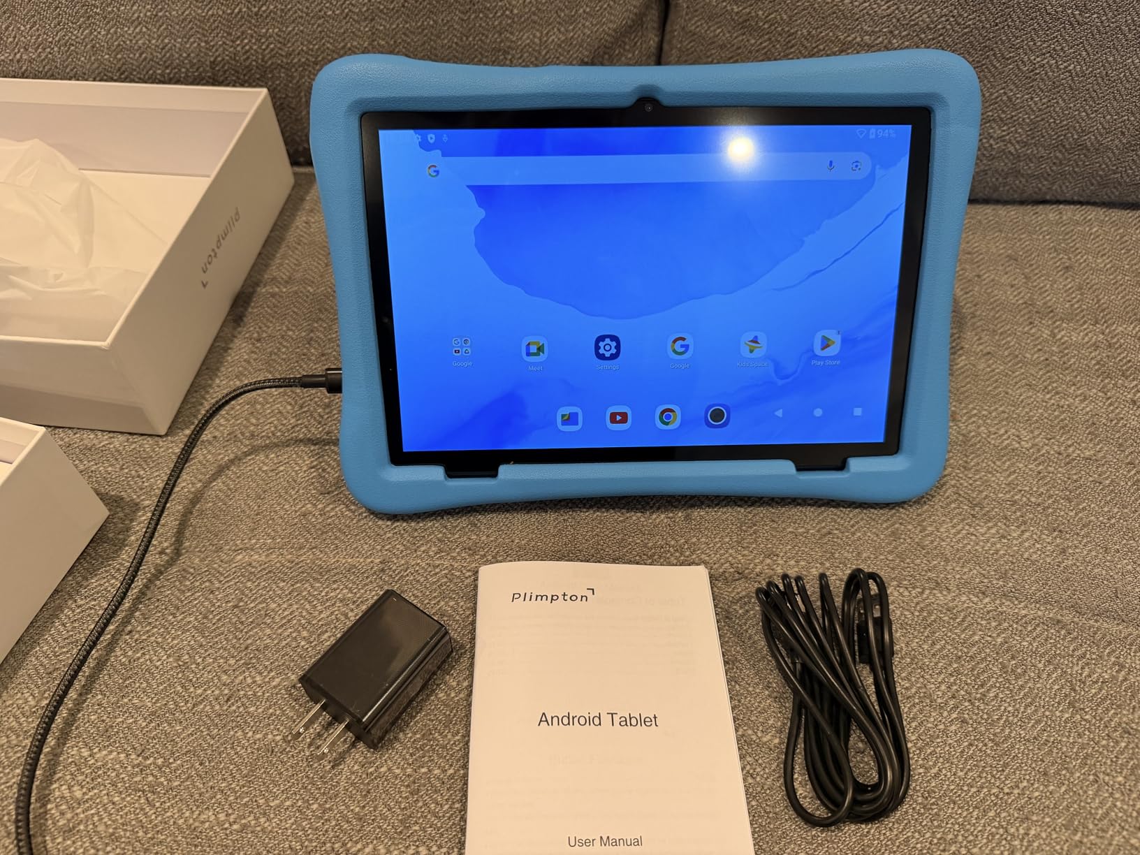 Plimpton Kids Tablet 10 Inch - 2026 Upgraded Android 15 Tablet for Kids with Case Included, Octa-Core, Google Kids Space, Parental Control, 4GB+64GB, WiFi, BT5.3, YouTube, Great Gift for Toddler(Blue) customer photo 1