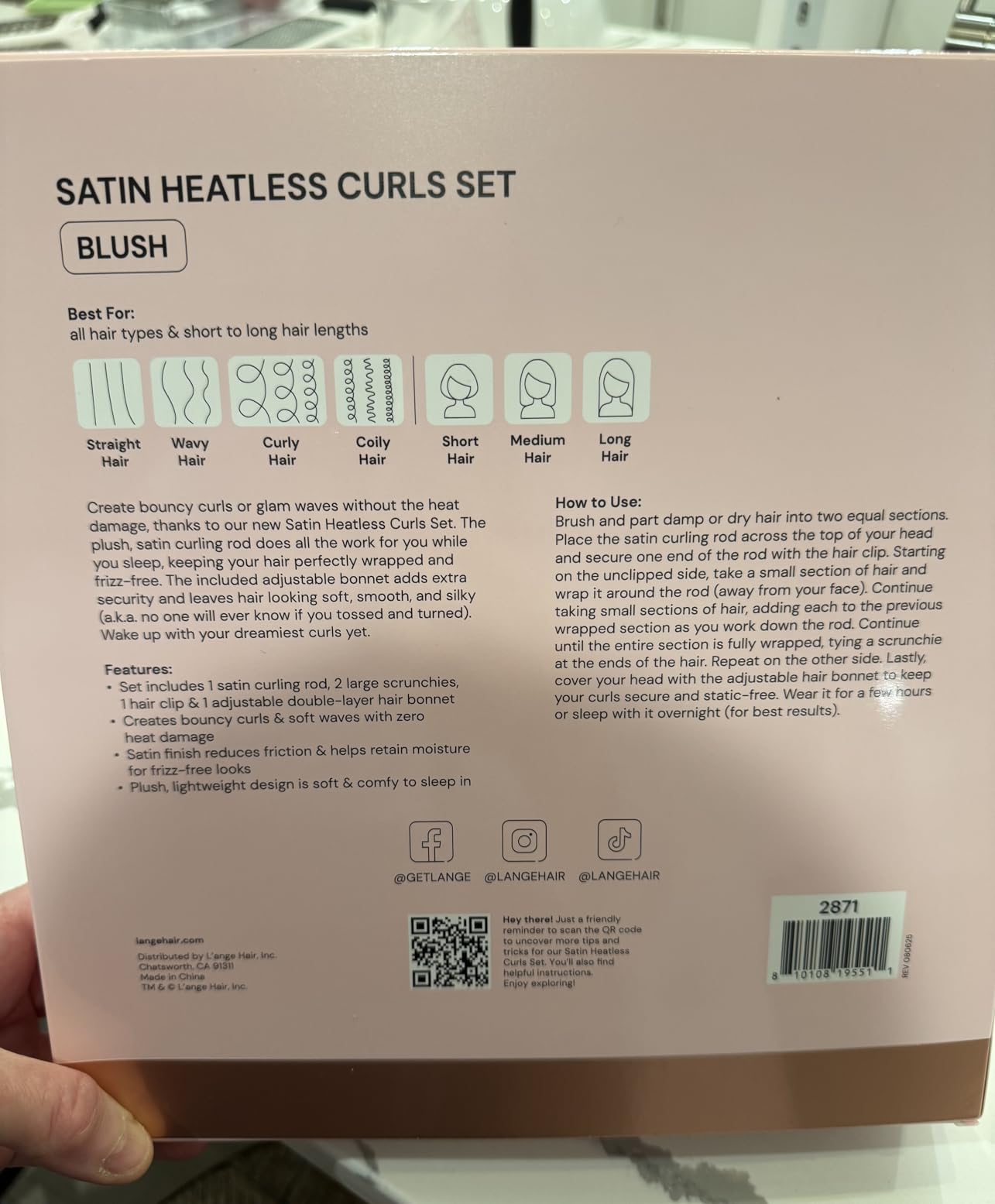 L'ANGE HAIR Satin Heatless Curls Set | Soft Curling Rod with 2 Satin Scrunchies & Adjustable Bonnet for Overnight Curls | Heatless Styling Tool for Damage-Free Styling on All Hair Types | 5-Piece Set customer photo 2