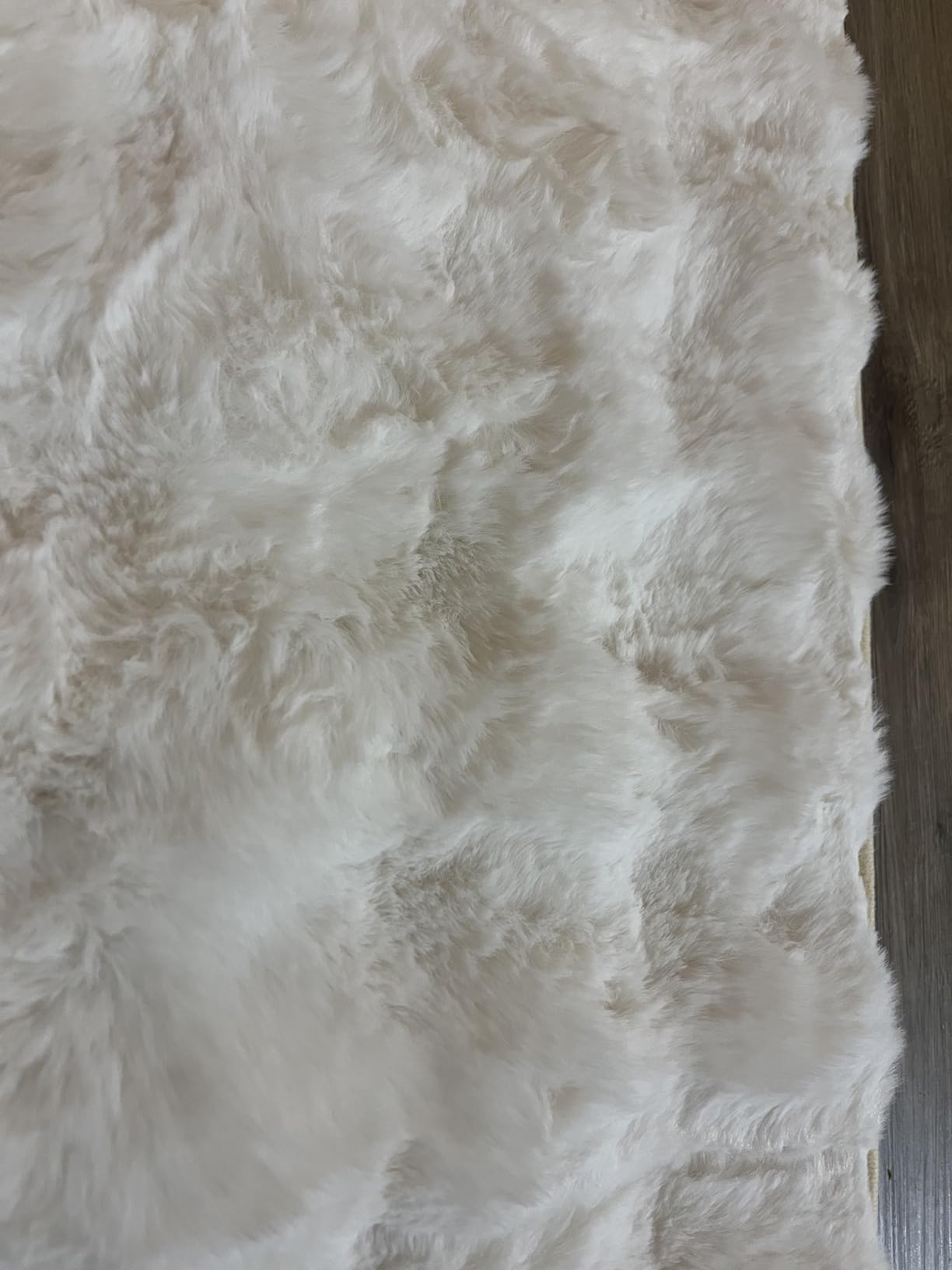 Creamy White Rabbit Plush Rug 8'x10', Fluffy Faux Fur Shaggy Area Rug for Nursery, Kids Room Decor, Soft Fuzzy Carpet for Living Room, Bedroom, Teen Girls Room customer photo 1