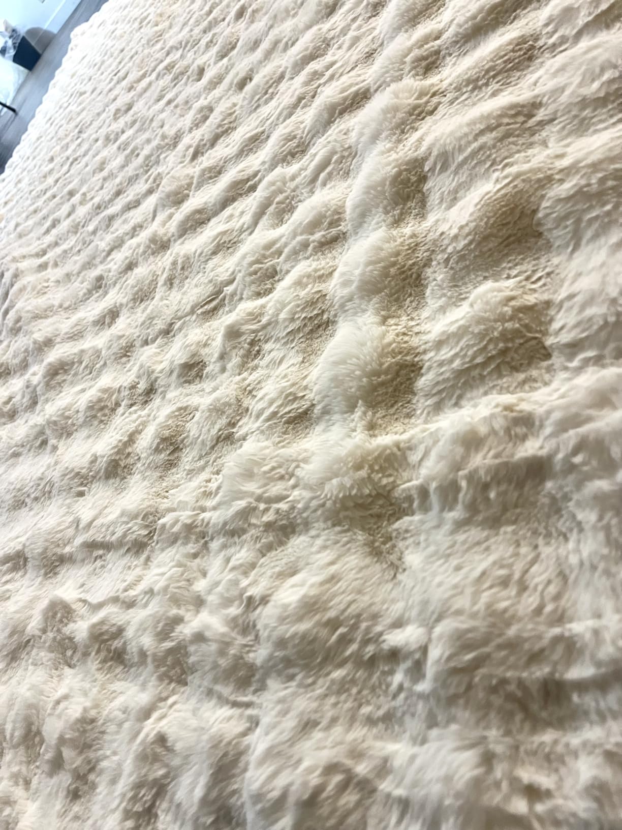 Creamy White Rabbit Plush Rug 8'x10', Fluffy Faux Fur Shaggy Area Rug for Nursery, Kids Room Decor, Soft Fuzzy Carpet for Living Room, Bedroom, Teen Girls Room customer photo 2