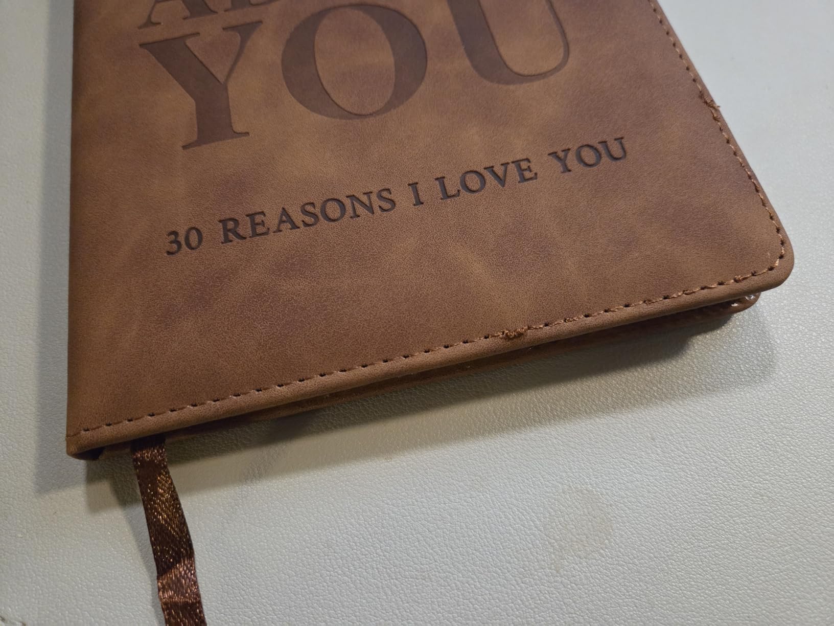 What I Love About You Book - 30 Reasons Why I Love You, Fill-In-The-Blank Journal for Him & Her, Romantic Couples Keepsake (Brown Debossed) customer photo 1