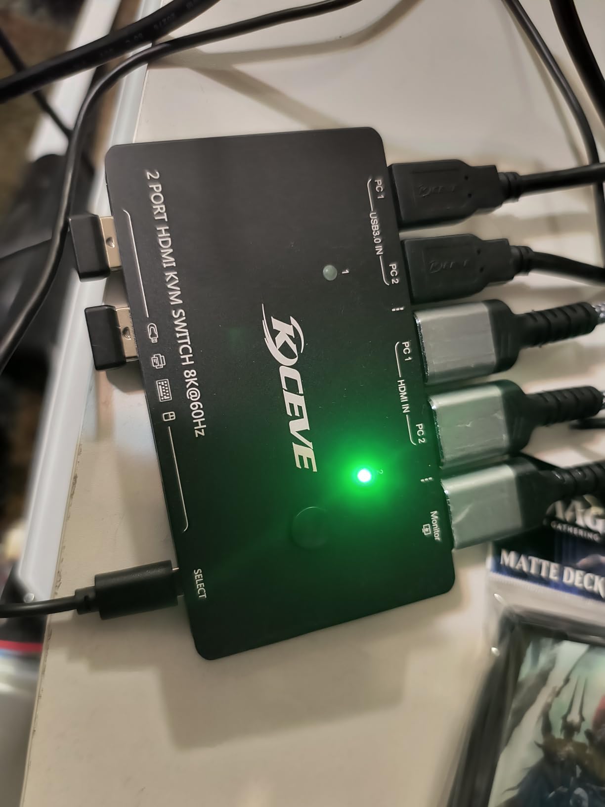 KCEVE KVM Switch 2 Monitors 2 Computers USB C, KVM Switch USB C for 2 Laptops Sharing 2 Monitors and 4 USB3.0 Devices, 4K@60Hz, 100W PD, MST, Power Adapter and Wired Remote customer photo 1