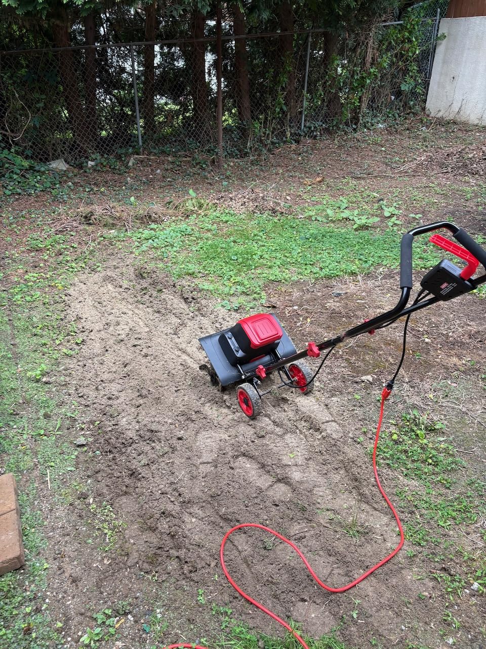 MZK 16-Inch 13.5-Amp Corded Electric Tiller/Cultivator, 8-inch tillling Depth with Adjustable Wheels, Foldable Electric Rototiller for Lawn/Yard/Garden Soil Digging,TC16A08 customer photo 1