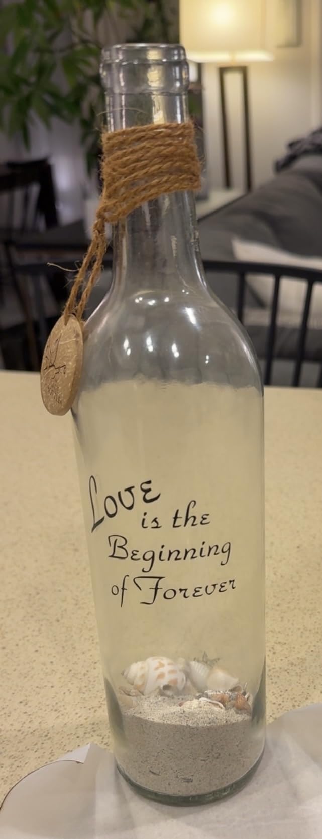Message In A Bottle - Love Story, Crystal Clear with Black Lettering and Pink Accents customer photo 1
