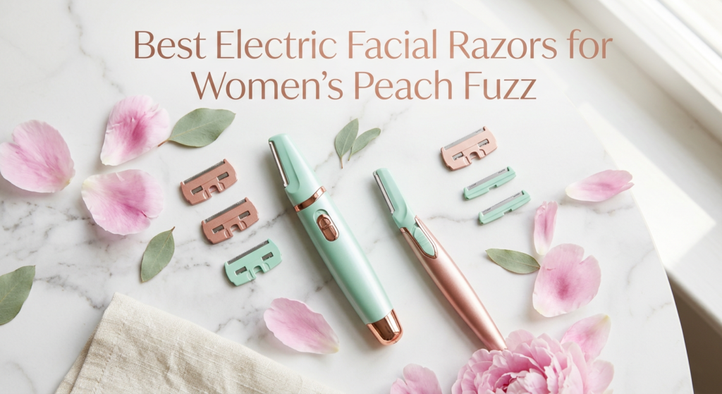 Current image: best electric facial razors for women's peach fuzz