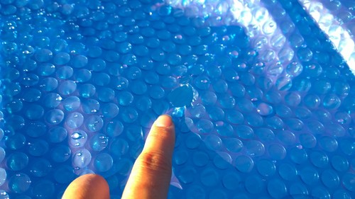 INTEX 28013E Solar Pool Cover: for 15ft Round Easy Set and Metal Frame Pools - Insulates Pool Water - Reduces Water Evaporation - Keeps Debris Out - Reduces Chemical Consumption customer photo 1