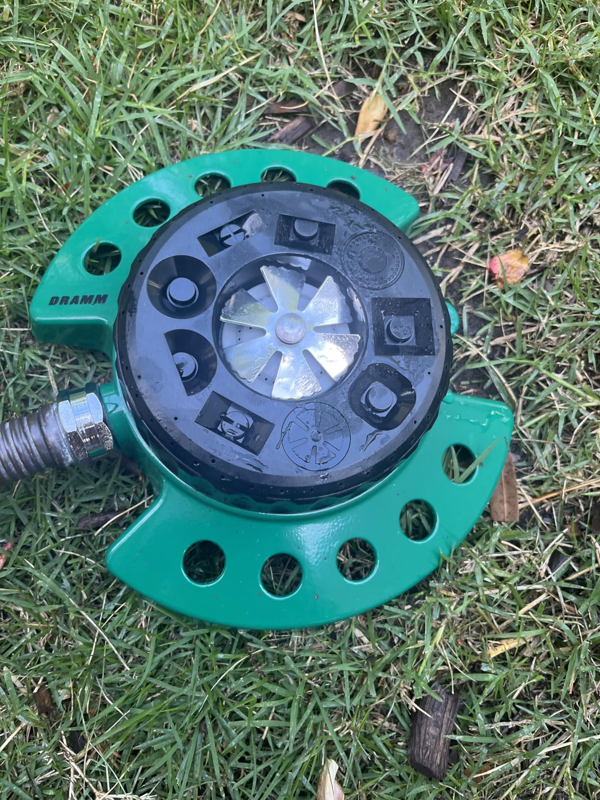 Dramm Metal Base, Green 15024 ColorStorm 9-Pattern Turret Sprinkler with Heavy-Duty Metal customer photo 1