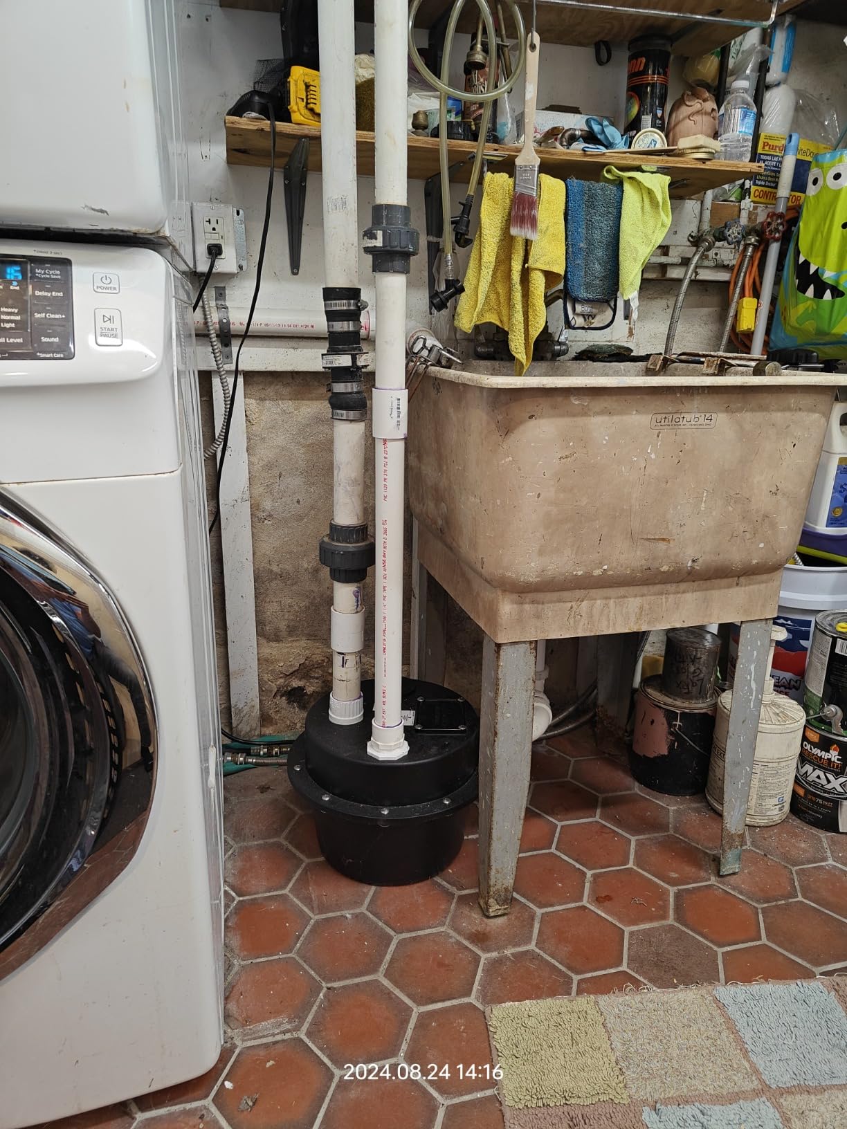 Little Giant WRSC-6 115-Volt, 1/3 HP, 2760 GPH Compact Under Sink Drainosaur Automatic Sump Pump/Basin System with 10-Ft. Cord, Black/Blue, 506065 customer photo 1
