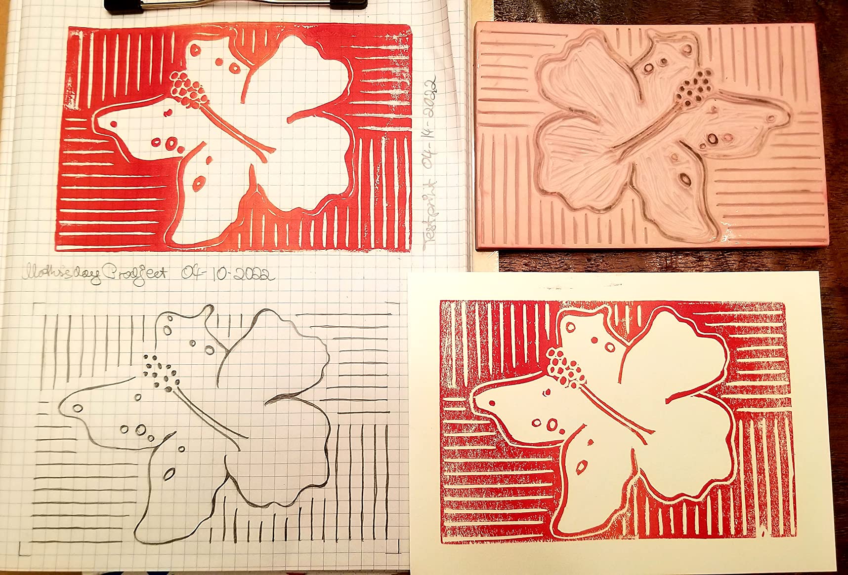 Speedball Deluxe Block Printing Kit - Includes Inks, Brayer, Bench Hook, Lino Handle and Cutters, Speedy-Carve Block, Mounted Linoleum Block (3472) customer photo 2