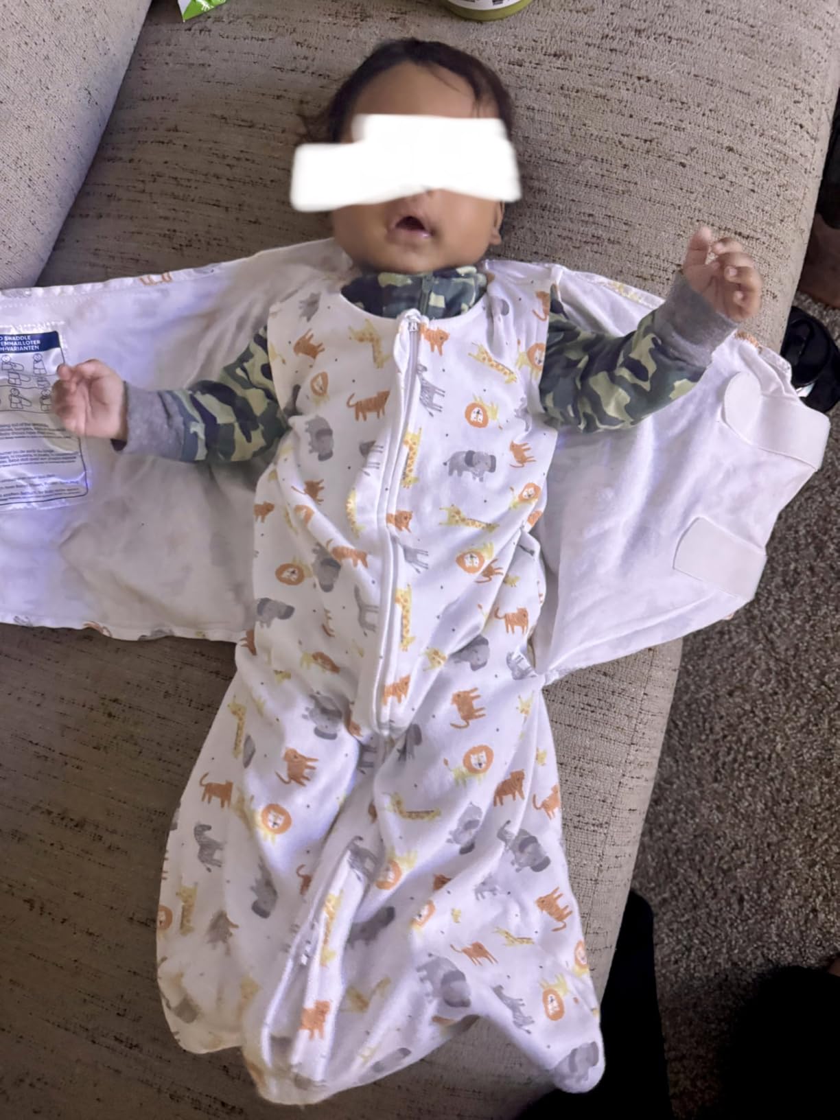 HALO 100% Cotton Sleepsack Swaddle, 3-Way Adjustable Wearable Blanket, TOG 1.5, Baby Blue, Small, 3-6 Months customer photo 2