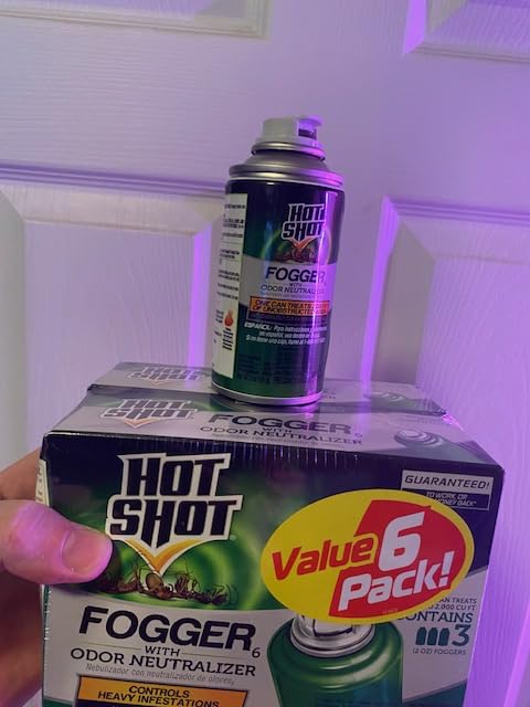 Hot Shot No-Mess! Fogger With Odor Neutralizer 3 Count-1.2 Ounce Cans, Kills Hidden Bugs, No Need To Turn Off Pilot Lights customer photo 2