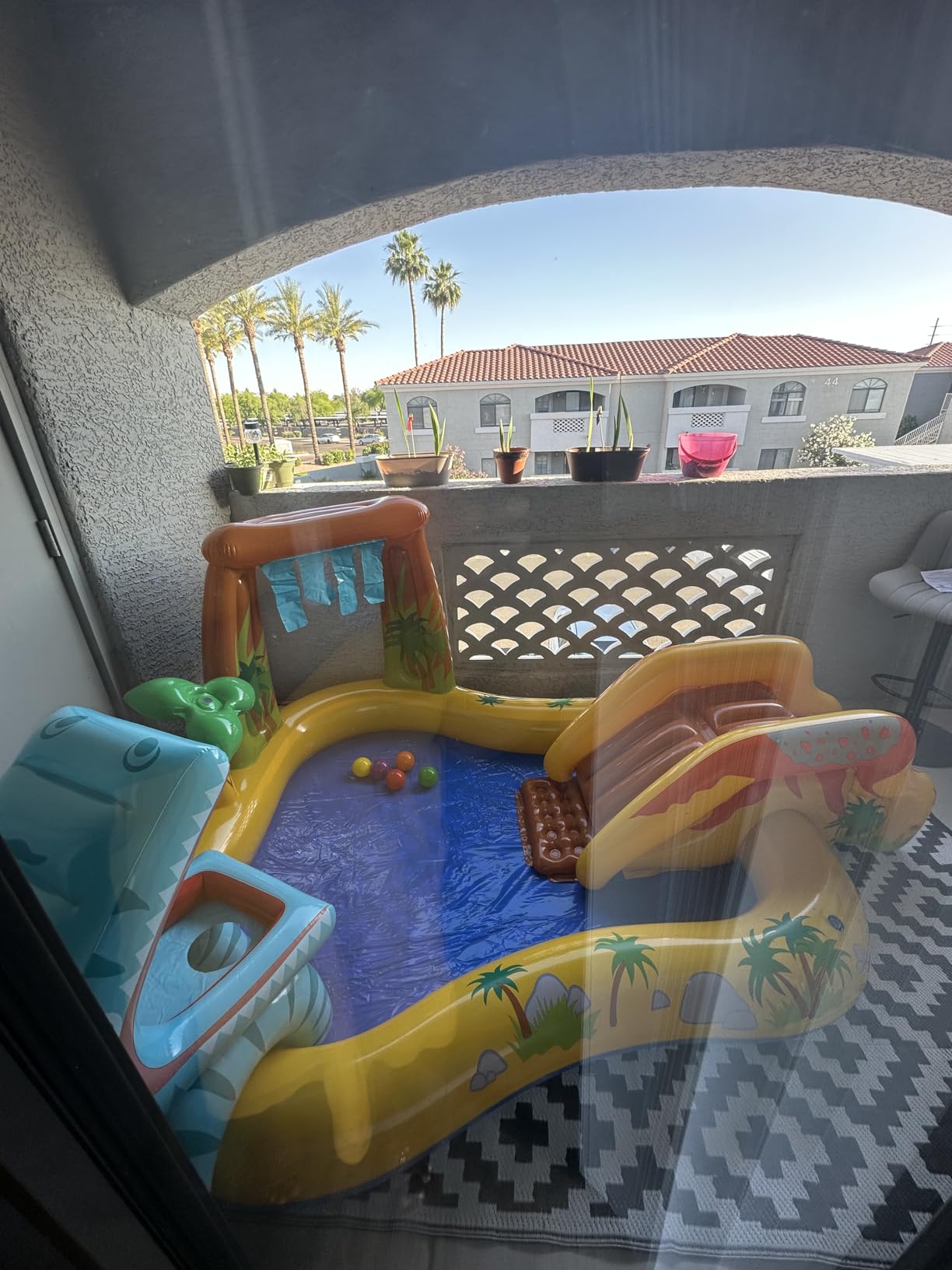 Intex Inflatable Dinosaur Play Center Outdoor Playhouse Inflatable Water Park with Kid Pool Slide, Water Sprayer, Waterfall, and 6 Balls, Multicolor customer photo 1