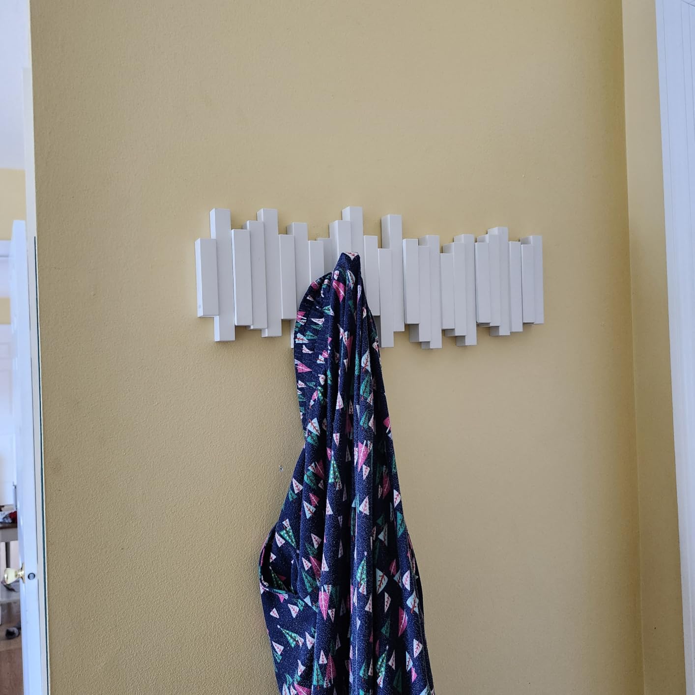 Umbra Sticks Wall-Mounted Coat Rack Rail Hook with 5 Retractable Pegs - Modern, Space-Saving Storage Organizer, Black customer photo 1