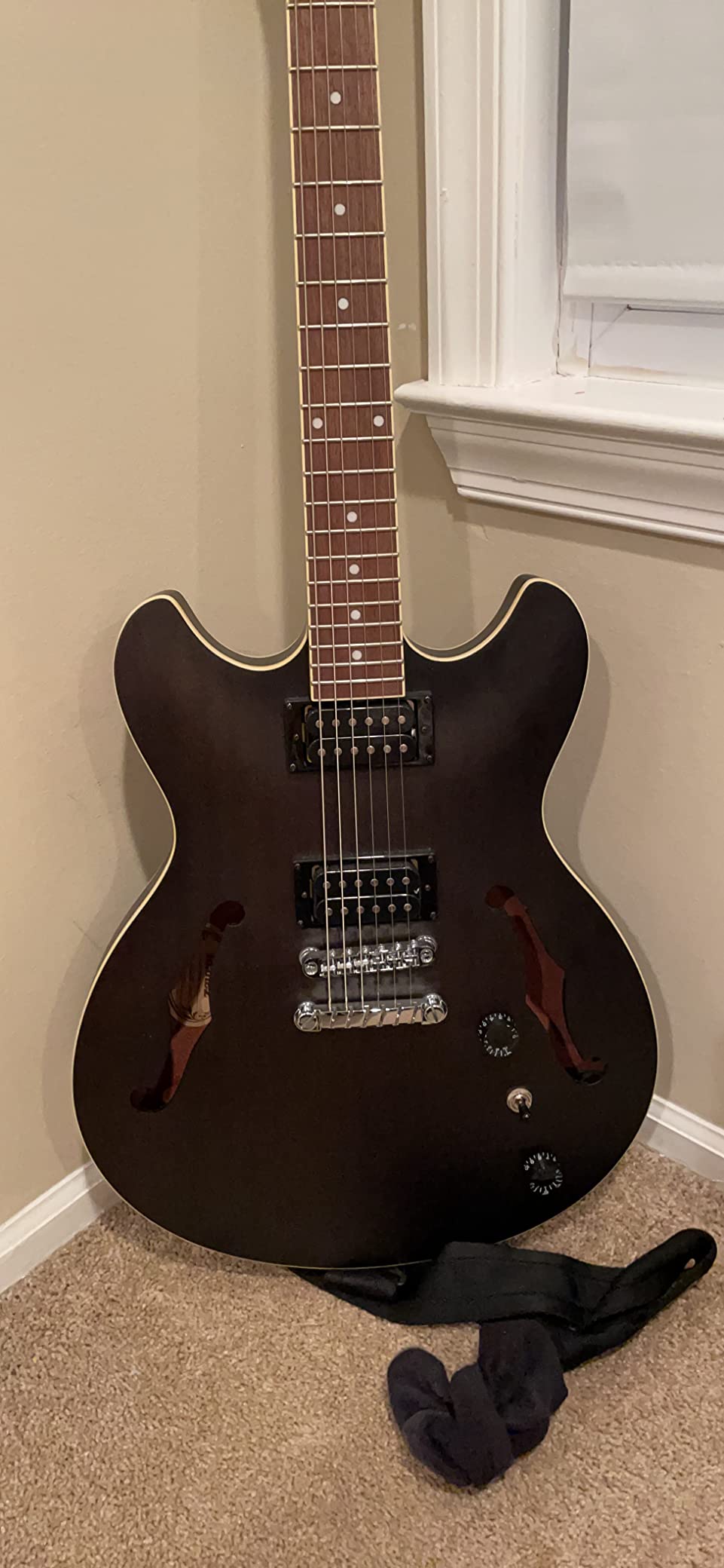 Ibanez Artcore AS53 Semi-Hollow Body Electric Guitar, Transparent Black Flat customer photo 1