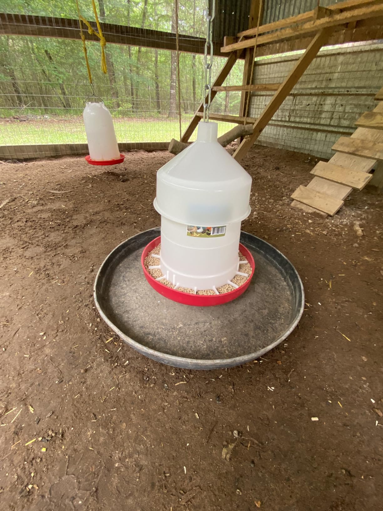 FARM-TUFF Hanging Poultry Feeder, 17lb Capacity - BPA-Free Plastic Chicken Feeder with Adjustable Feed Flow customer photo 2