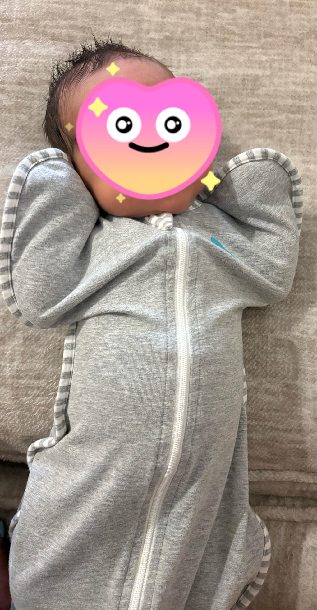 Love to Dream Swaddle UP, Baby Sleep Sack, Self-Soothing Swaddles for Newborns, Improves Sleep, Snug Fit Helps Calm Startle Reflex, New Born Essentials for Baby, Small 8-13lbs, Gray customer photo 1