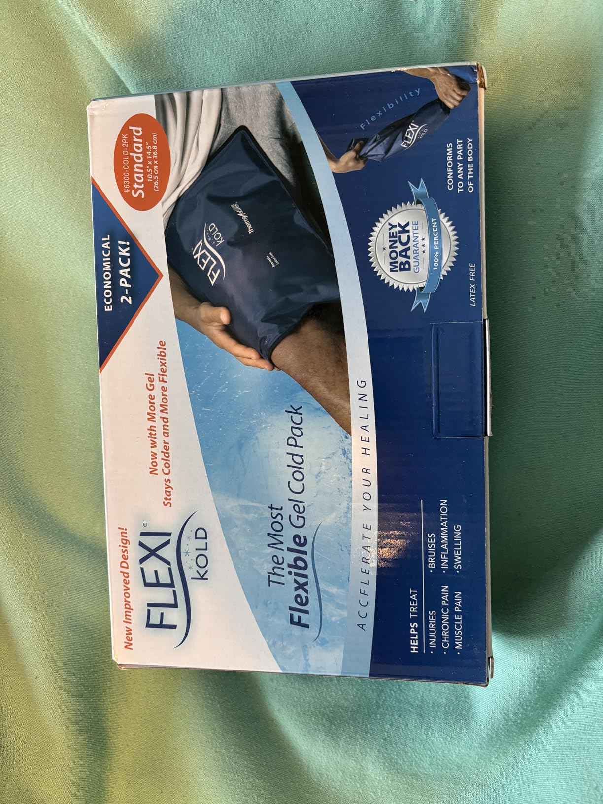 FlexiKold Gel Soft Flexible Ice Packs for Injuries - Reusable Freezer Cold Pack, Cold Compress & Cooling Gel Pad for Face, Shoulder, Hip, Leg, Arm, Ankle & Foot Injury - Medium - 7.5