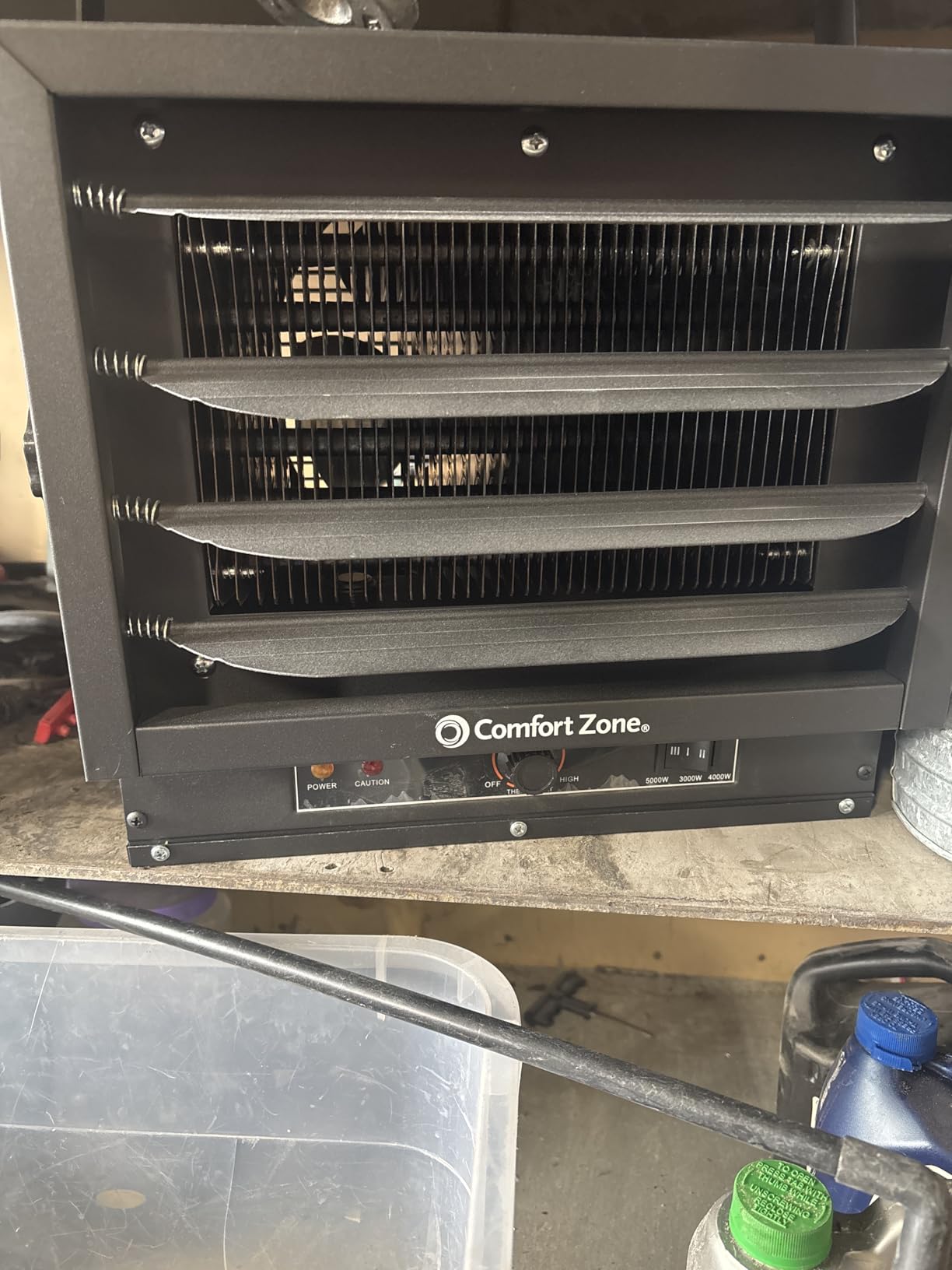 Comfort Zone Hard-Wired Ceiling Mount Garage Electric Space Heater, Fan-Forced, 5,000 watt, 240 volt, CZ220 customer photo 1