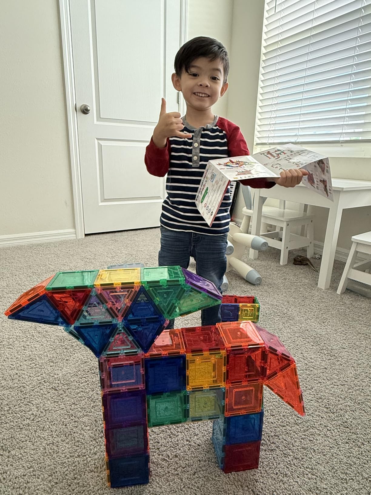 PicassoTiles 60 Piece Set 60pcs Magnet Building Tiles Clear Magnetic 3D Blocks Construction Playboards customer photo 1