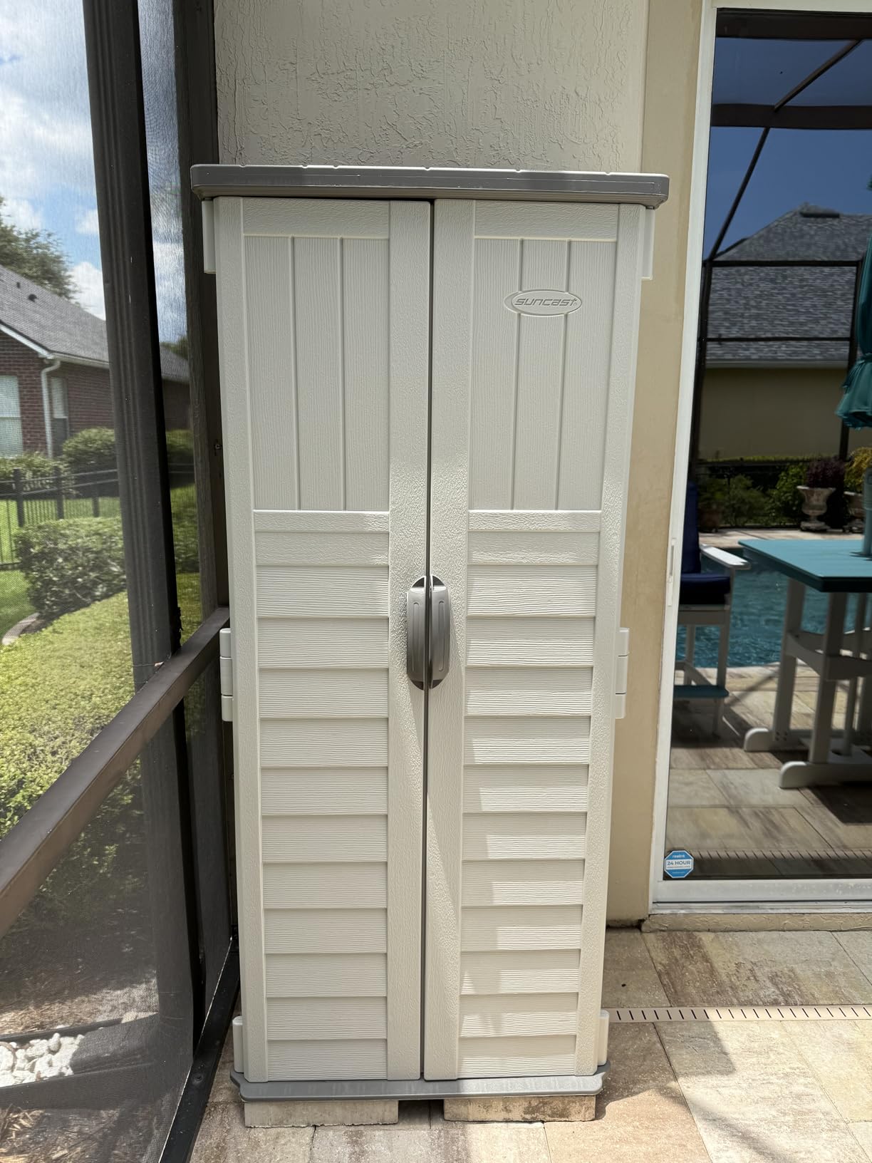 Suncast Vertical Outdoor Storage Shed with All-Weather Construction, Vanilla customer photo 1