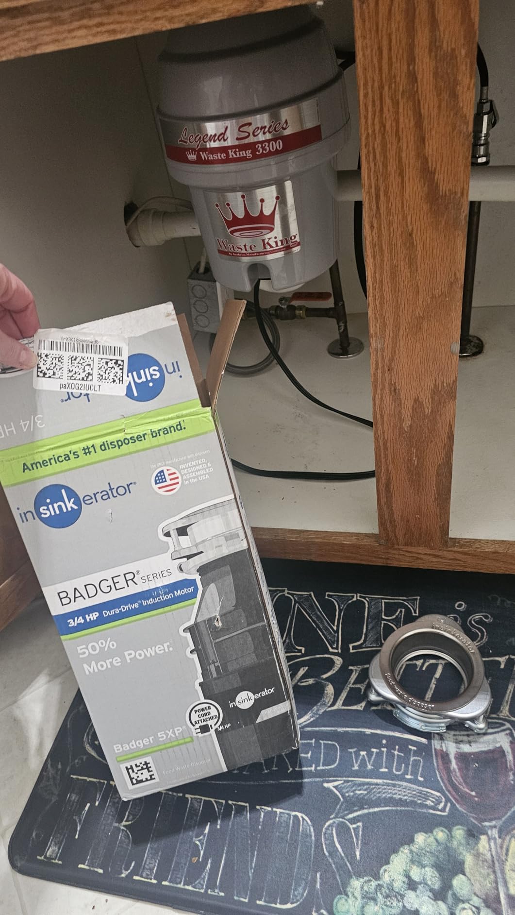 InSinkErator Badger 5XP Garbage Disposal with Power Cord, Standard Series 3/4 HP Continuous Feed Food Waste Disposer customer photo 2