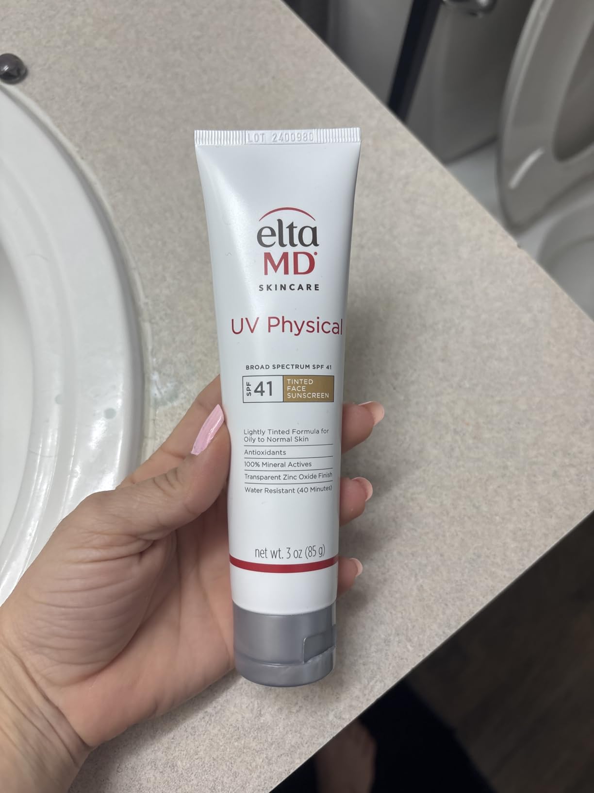 EltaMD UV Physical Tinted Sunscreen for Face, 100% Mineral Active Sunscreen customer photo 1