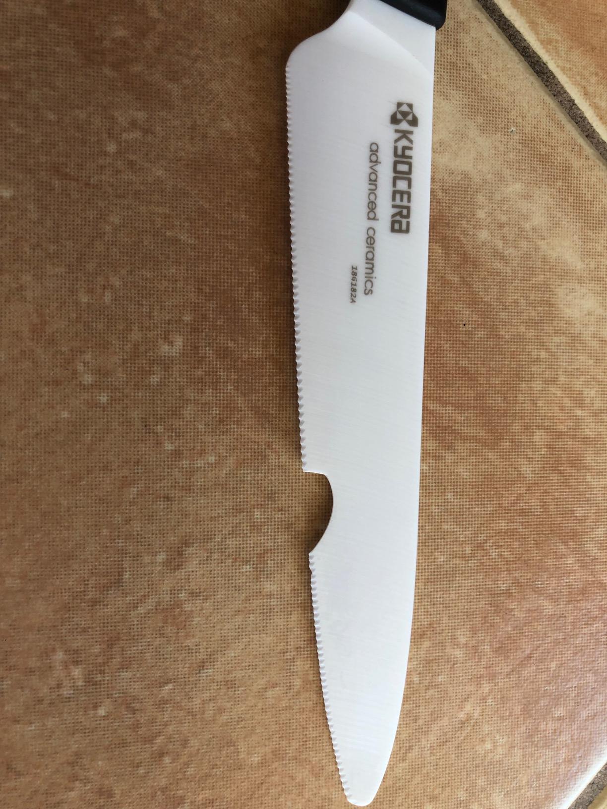 Kyocera Advanced Ceramics - Revolution Series 3-Piece Ceramic Knife Set: Includes 6-inch Chef's Knife; 5-inch Micro Serrated Knife; and 3-inch Paring Knife; Black Handles with White Blades customer photo 1