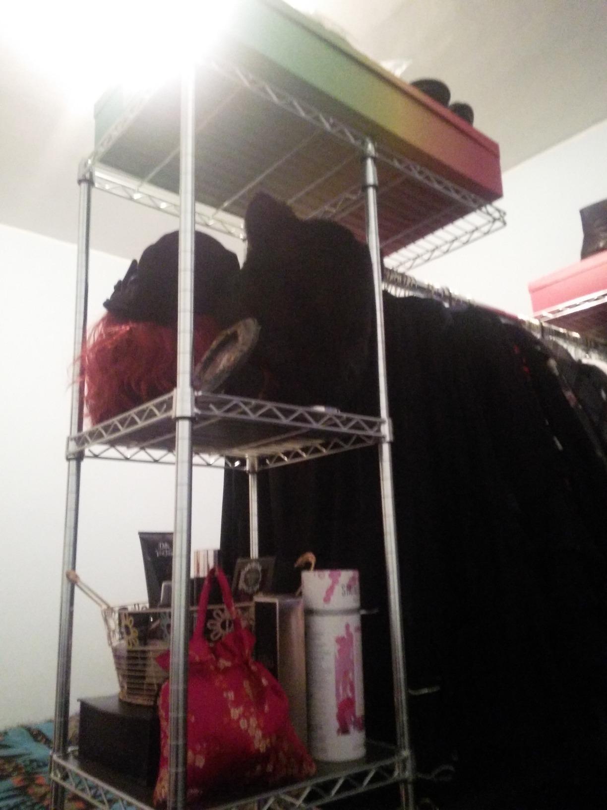 Seville Classics Closet Garment Organizer with Metal Hanging Rod Wardrobe Storage System, w/ Steel Shelves for Clothes, Shirts, Jackets, Coats, Blankets, Shoes, Satin Bronze, Expandable Rack customer photo 2