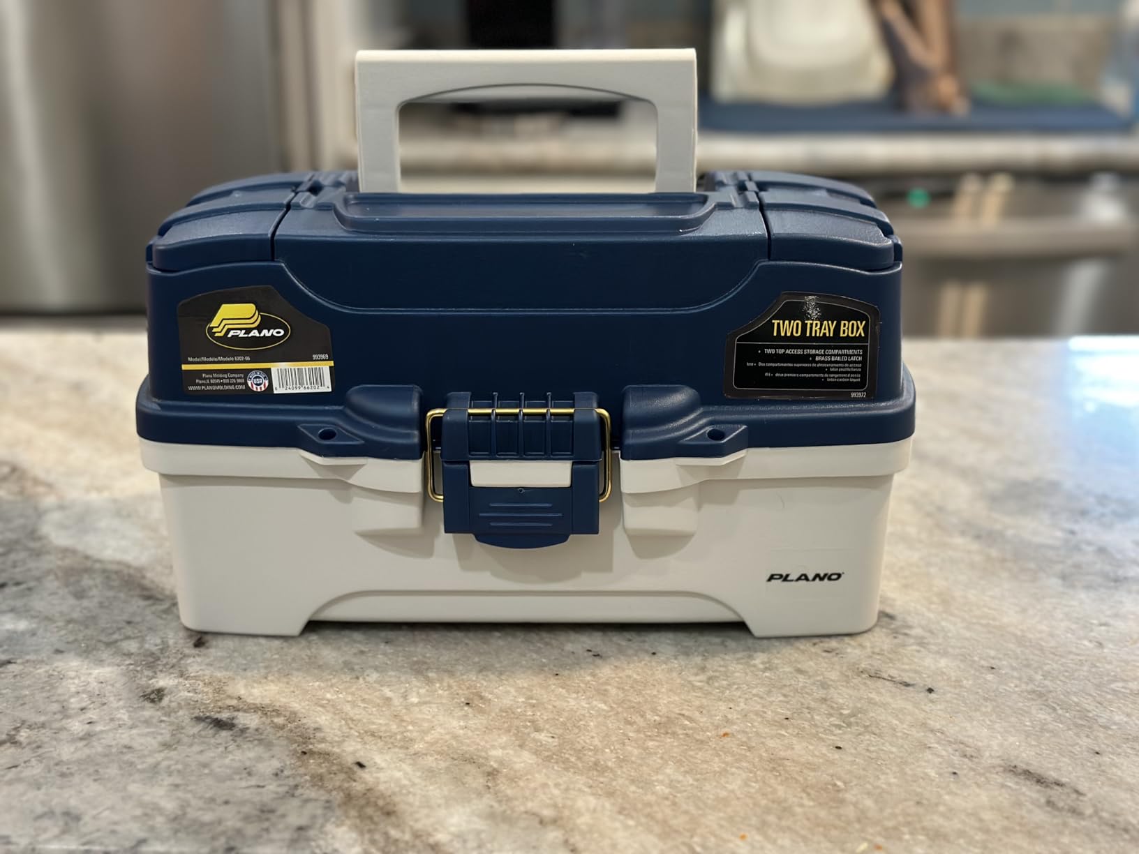 Plano 2-Tray Tackle Box with Dual Top Access, Blue Metallic/Off White, Premium Tackle Storage customer photo 1