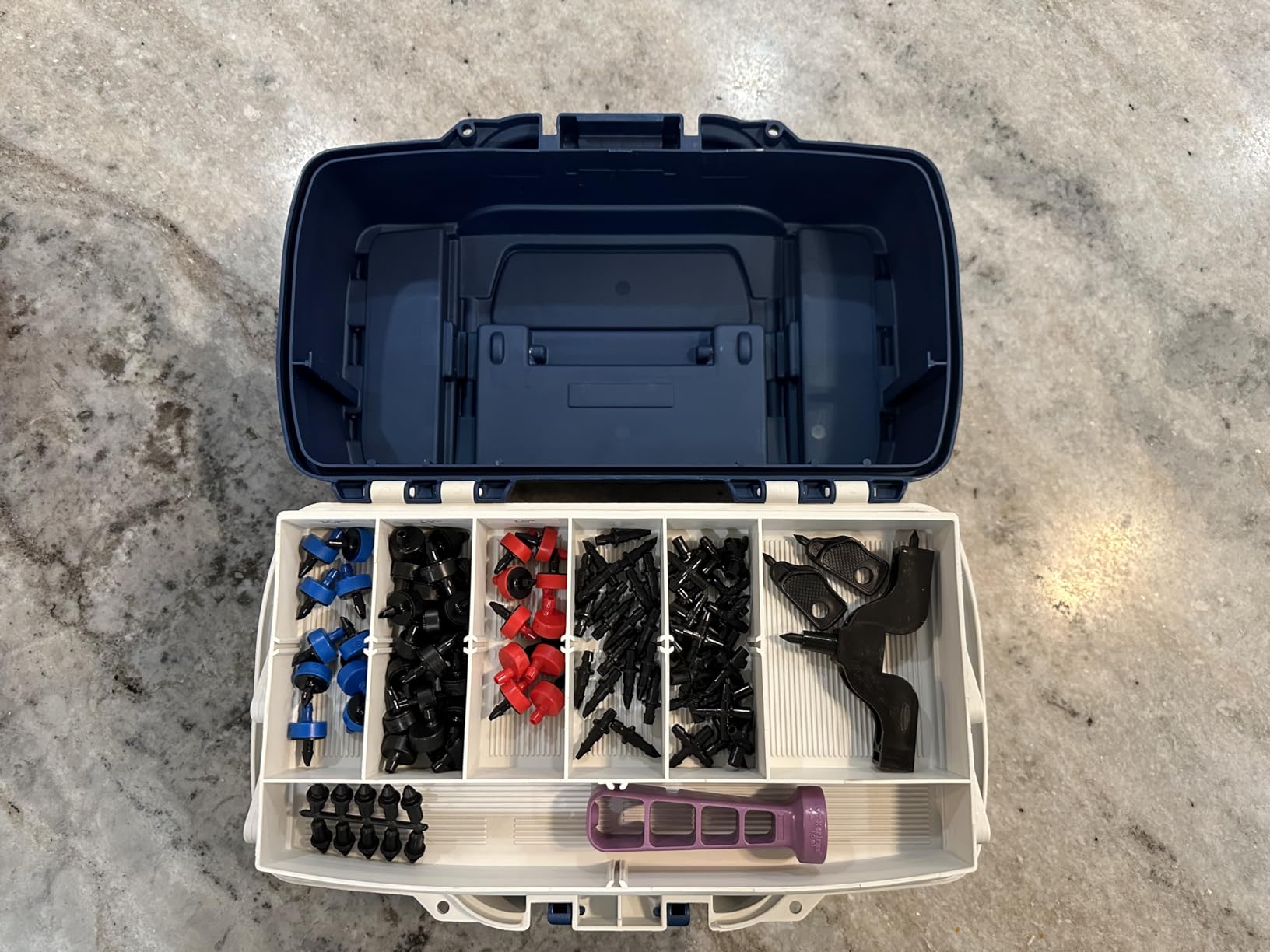 Plano 2-Tray Tackle Box with Dual Top Access, Blue Metallic/Off White, Premium Tackle Storage customer photo 2