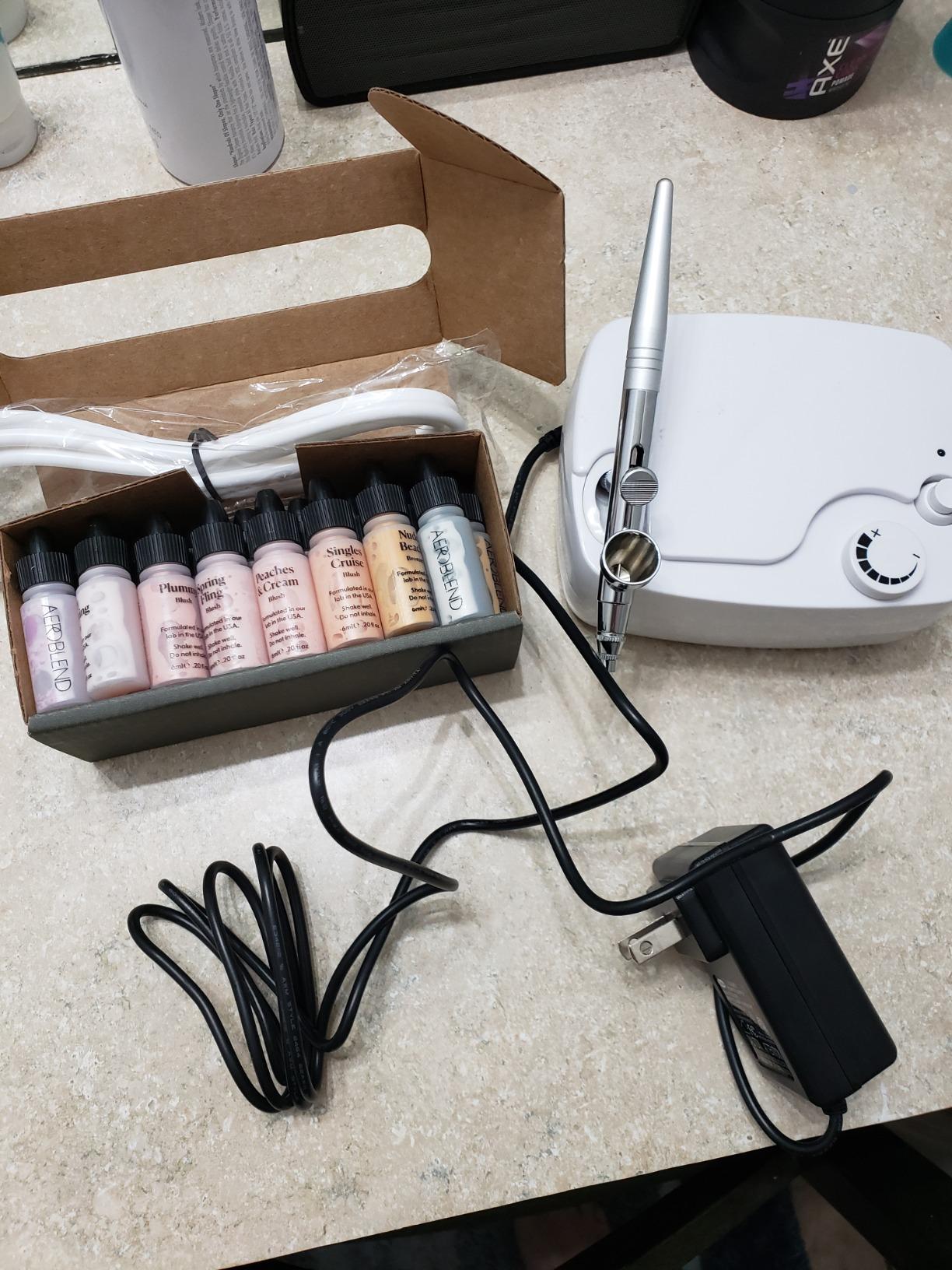 Aeroblend Airbrush Makeup PRO Starter Kit - Professional Cosmetic Airbrush Makeup System - 24 Color customer photo 1