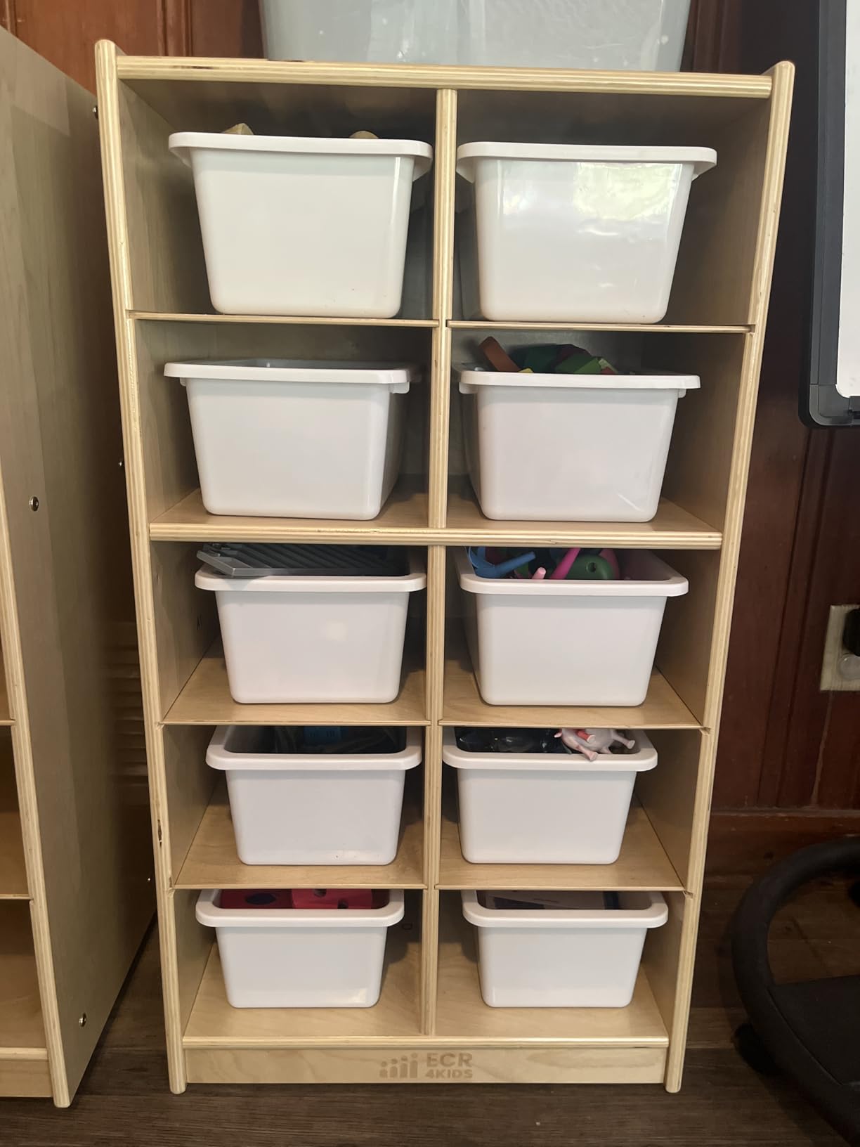 ECR4Kids 10 Cubby Mobile Tray Storage Cabinet, 5x2, Classroom Furniture, Natural customer photo 1