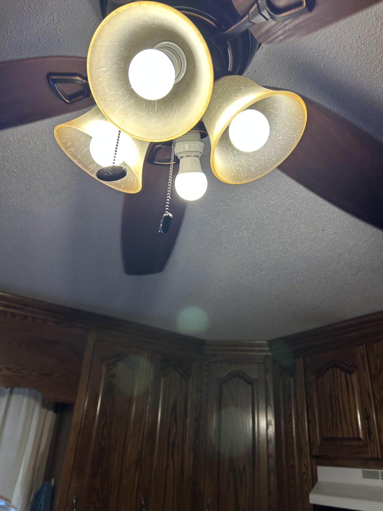 Honeywell Ceiling Fans Glen Alden, 52 Inch Classic Flush Mount Indoor LED Ceiling Fan with Light, Pull Chain, Quick-2-Hang Dual Finish Blades, Reversible Motor - 50183 (Oil Rubbed Bronze) customer photo 1