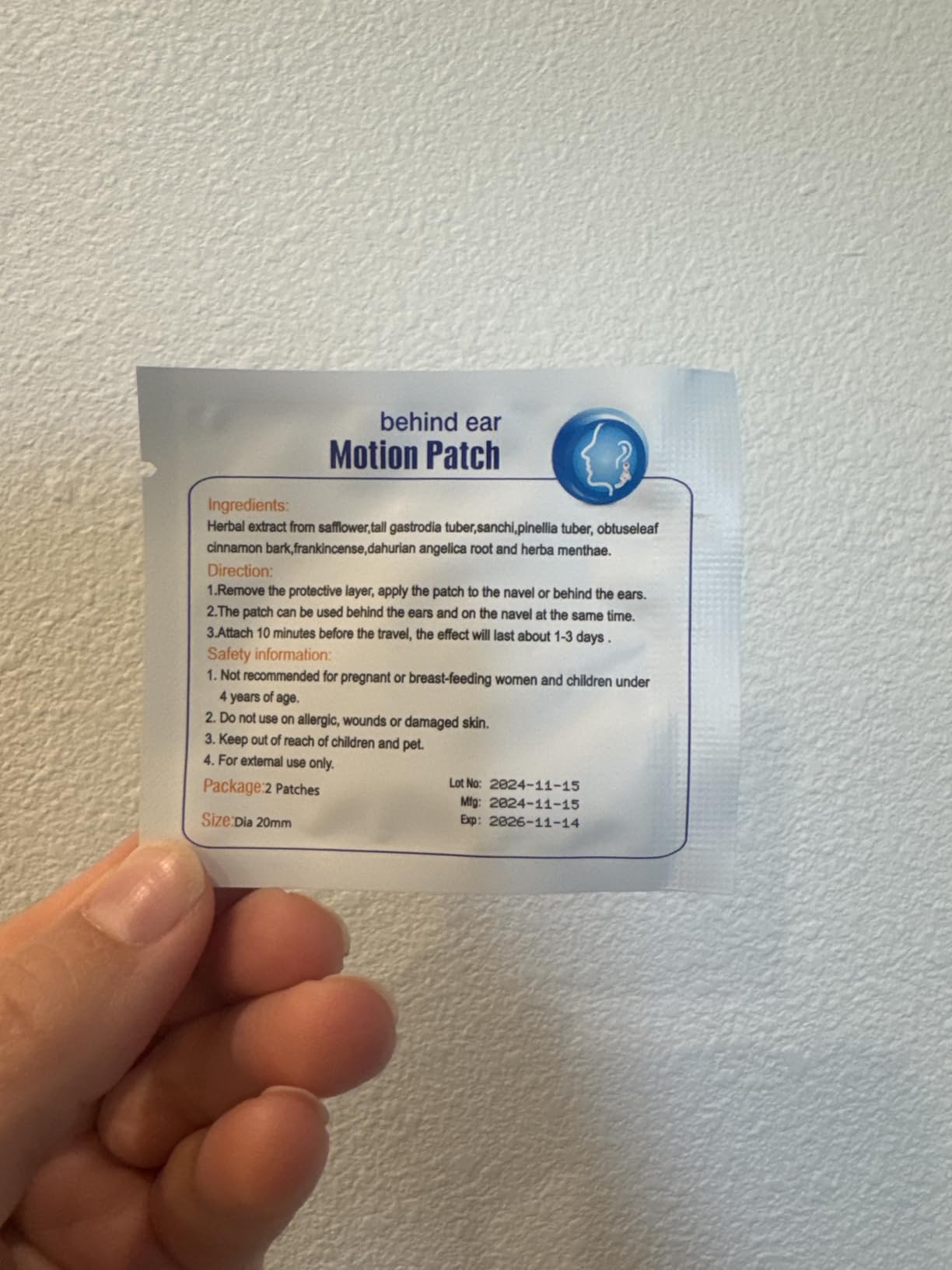 MQ Motion Sickness Patch,20 Count,Non Drowsy Sea Sickness Patches Behind Ear for Cruise Ship Travel, Waterproof Car Sick Patches Fast Acting & Long Last 72H customer photo 1