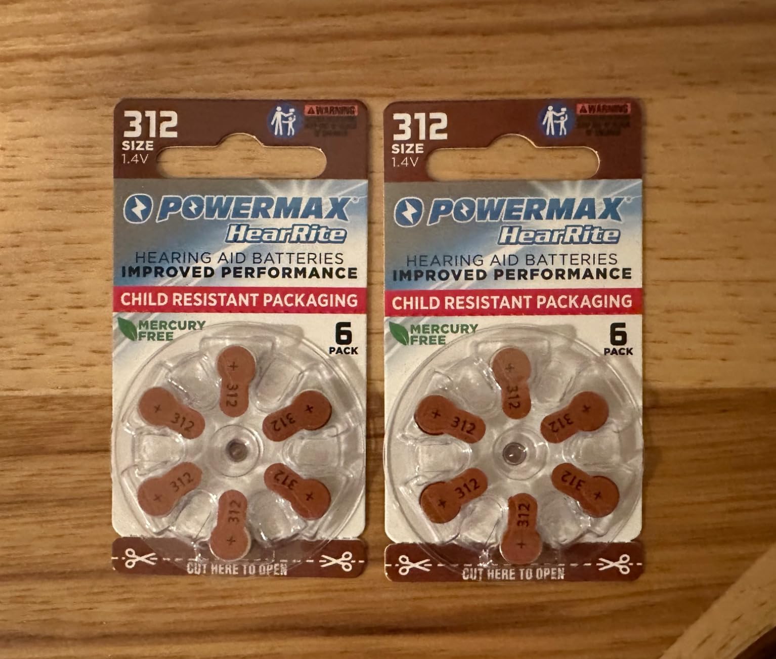 Powermax Size 312 Hearing Aid Batteries, 60 Count Long-Lasting Battery Pack, Brown Long Tab for Easy Change customer photo 1