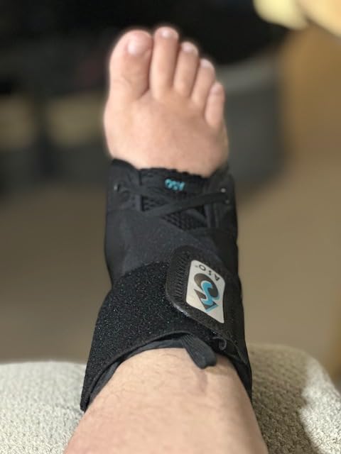 Med Spec ASO Ankle Stabilizer - Lace Up Ankle Brace for Sprained Ankle and Peroneal Tendonitis, Orthopedic Ankle Support for Men, Women, Adults, Teens and Kids, Sports Injury Recovery customer photo 2