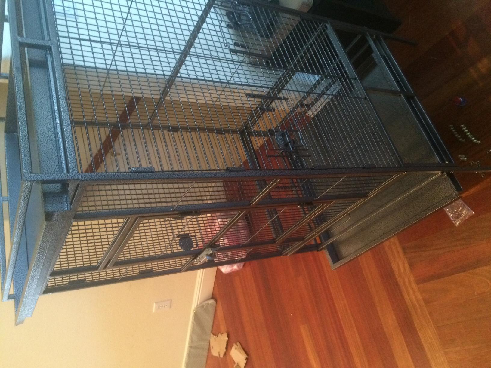 Yaheetech 69-inch Wrought Iron Rolling Large Parrot Bird Cage for African Grey Small Quaker Amazon Cockatiel Sun Parakeet Green Cheek Conure Dove Lovebird Budgie Play Top with Stand customer photo 2