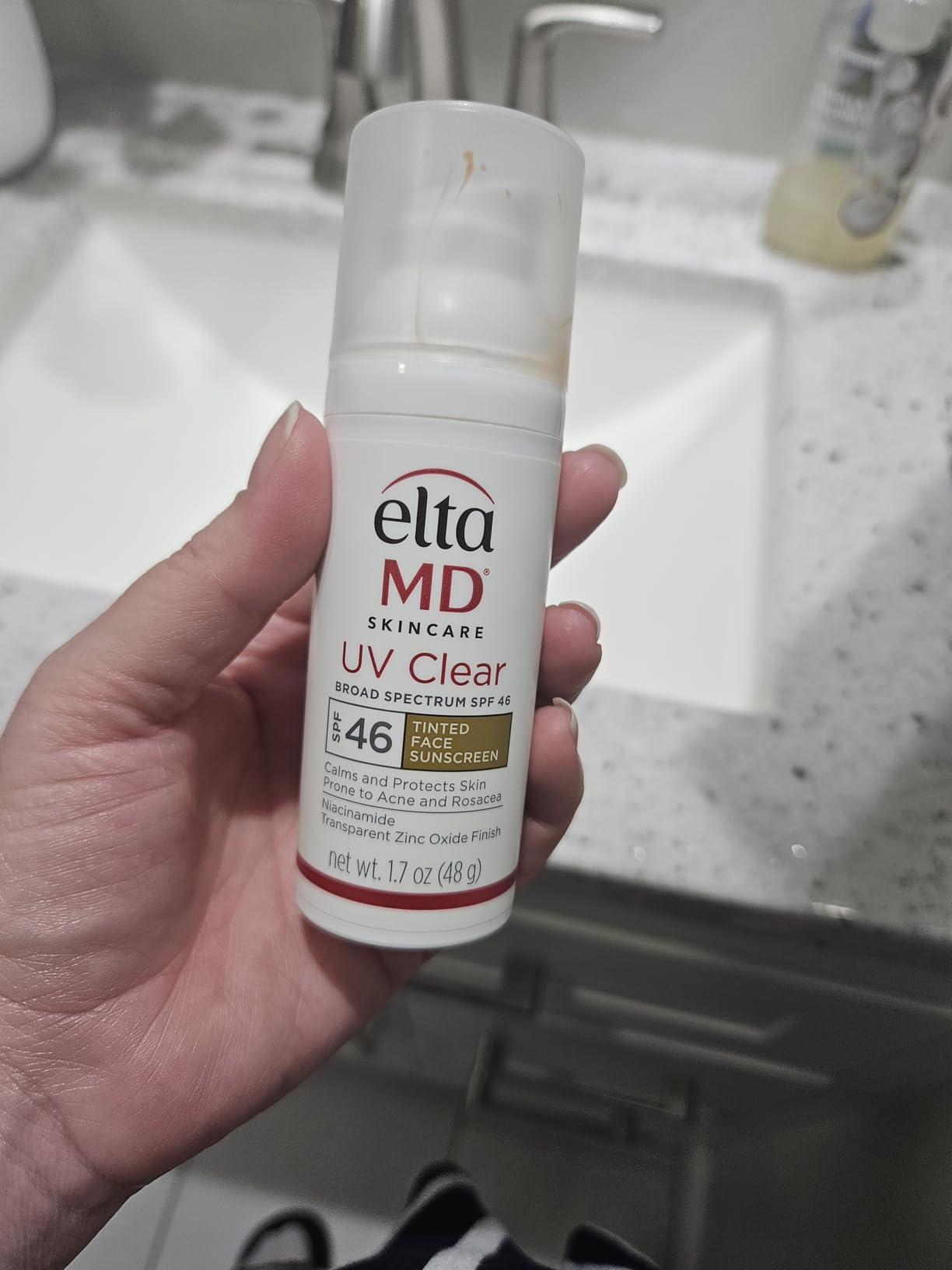 EltaMD UV Clear Tinted Face Sunscreen SPF 46, Oil Free Sunscreen for Sensitive Skin with Zinc Oxide, Dermatologist Recommended customer photo 1