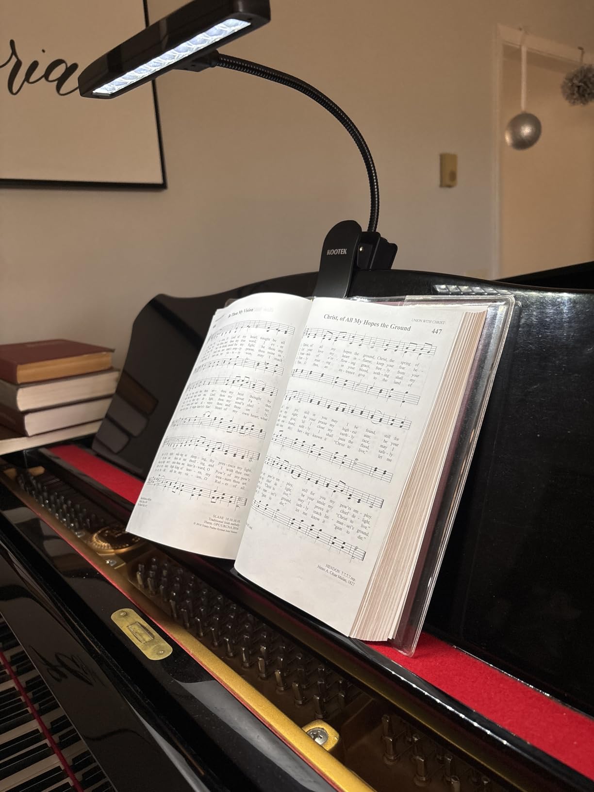 Kootek Music Stand Light, Eye Caring Clip-on Piano Lamp, 360° Flexible Gooseneck Adjustable Brightness USB Rechargeable customer photo 1
