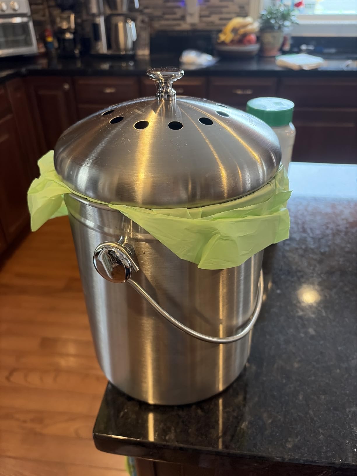 Utopia Countertop Compost Bin Kitchen with Charcoal Filter- 1.3gallon Stainless Steel Kitchen Compost Bin Countertop- Small Kitchen Composter Under The Sink Trash Can customer photo 2