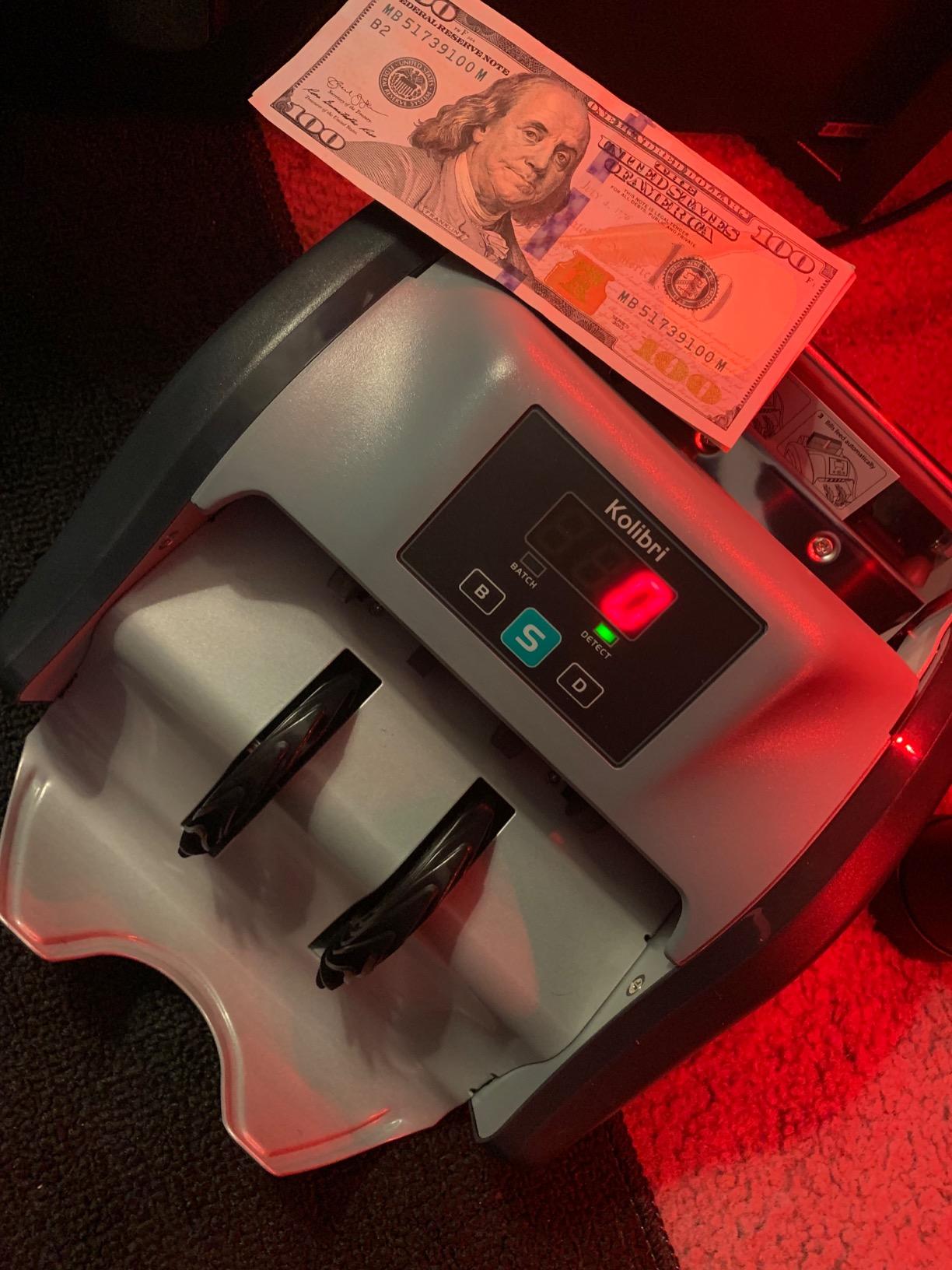 KOLIBRI Money Counter Machine I LCD Display I Business Grade I Advanced UV/MG/IR/DD/HLF Detection I Single Denomination Value Count I Multi-Currency I 1,500 Notes/Min I 1-Year Warranty I KOLIBRI UV/MG customer photo 2