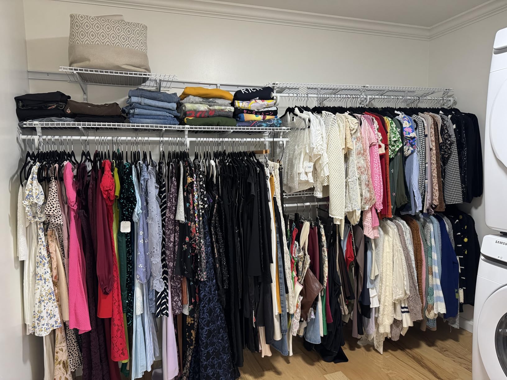 ClosetMaid ShelfTrack Wire Closet Organizer System, Adjustable from 5 to 8 Ft., With Shelves, Clothes Rods, Hardware, Durable Steel, White customer photo 1