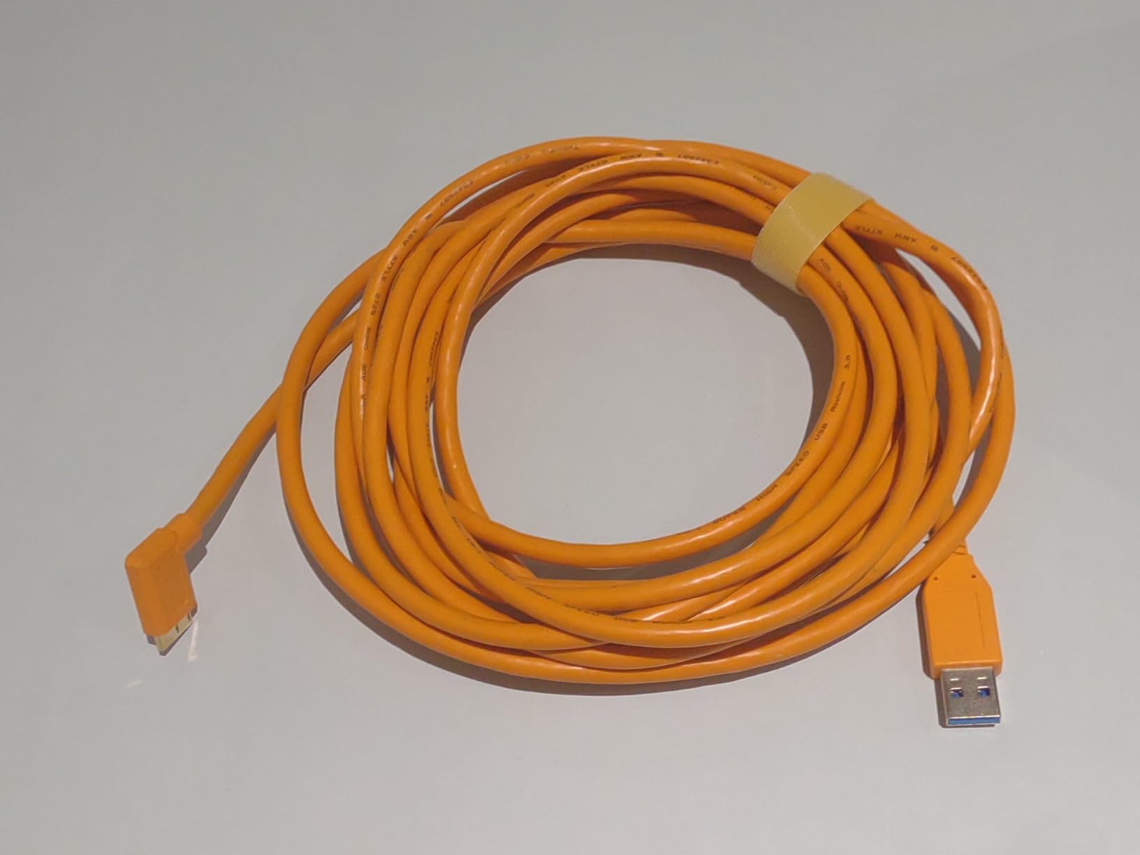 Tether Tools TetherPro USB 3.0 to Micro-B Right Angle Cable | for Fast Transfer and Connection Between Camera and Computer | High Visibility Orange | 15 Feet (4.6 m) customer photo 1