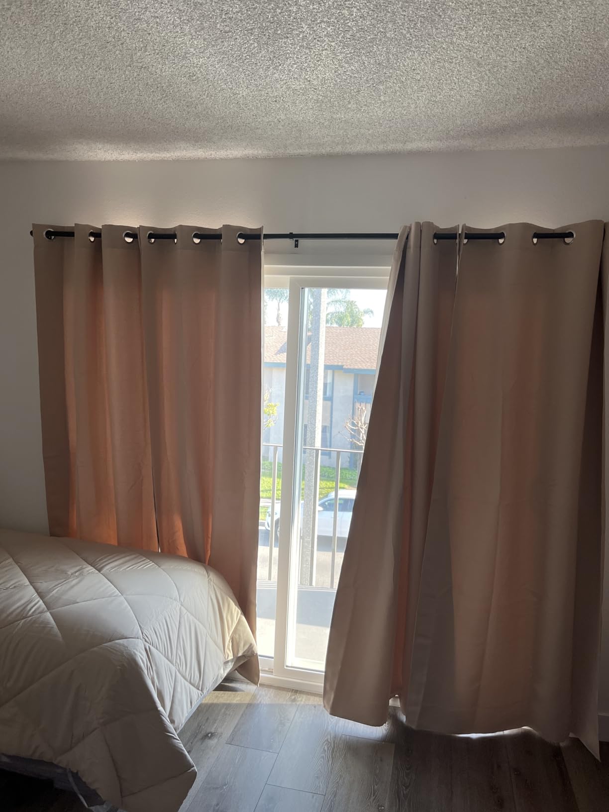 NICETOWN Thermal Insulated Black Blackout Curtains/Drapes 84 inches Length 2 Panels Set for Living Room, 42 inches Wide, Privacy Sound Reducing Room Darkening Draperies Window Treatment customer photo 1