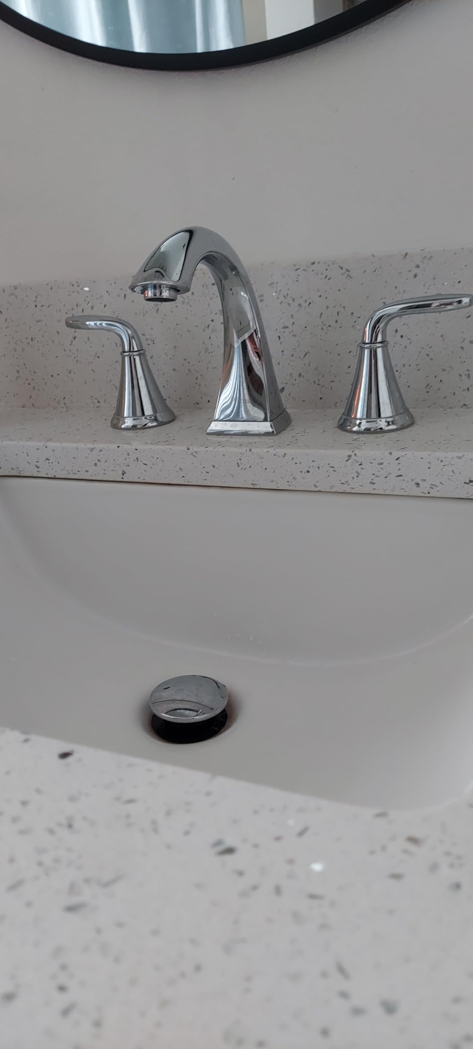 Pfister Pasadena Bathroom Sink Faucet, 8-Inch Widespread, 2-Handle, 3-Hole, Brushed Nickel Finish, LF049PDKK customer photo 1
