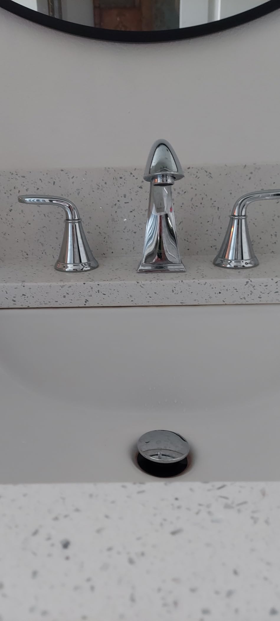 Pfister Pasadena Bathroom Sink Faucet, 8-Inch Widespread, 2-Handle, 3-Hole, Brushed Nickel Finish, LF049PDKK customer photo 2