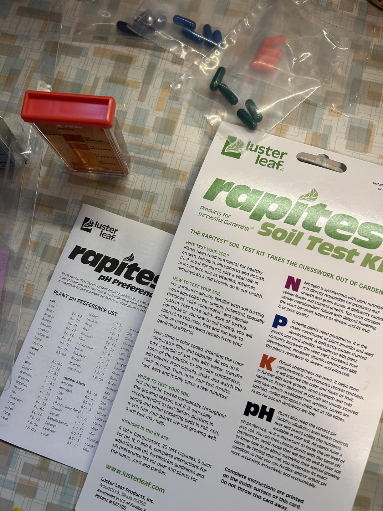 Rapitest Soil Test Kit for Gardens, Vegetables, Flowers and Lawns. USA designed and assembled soil tester completely, quickly and accurately measures/analyzes soil pH acidity and garden nutrients. customer photo 2