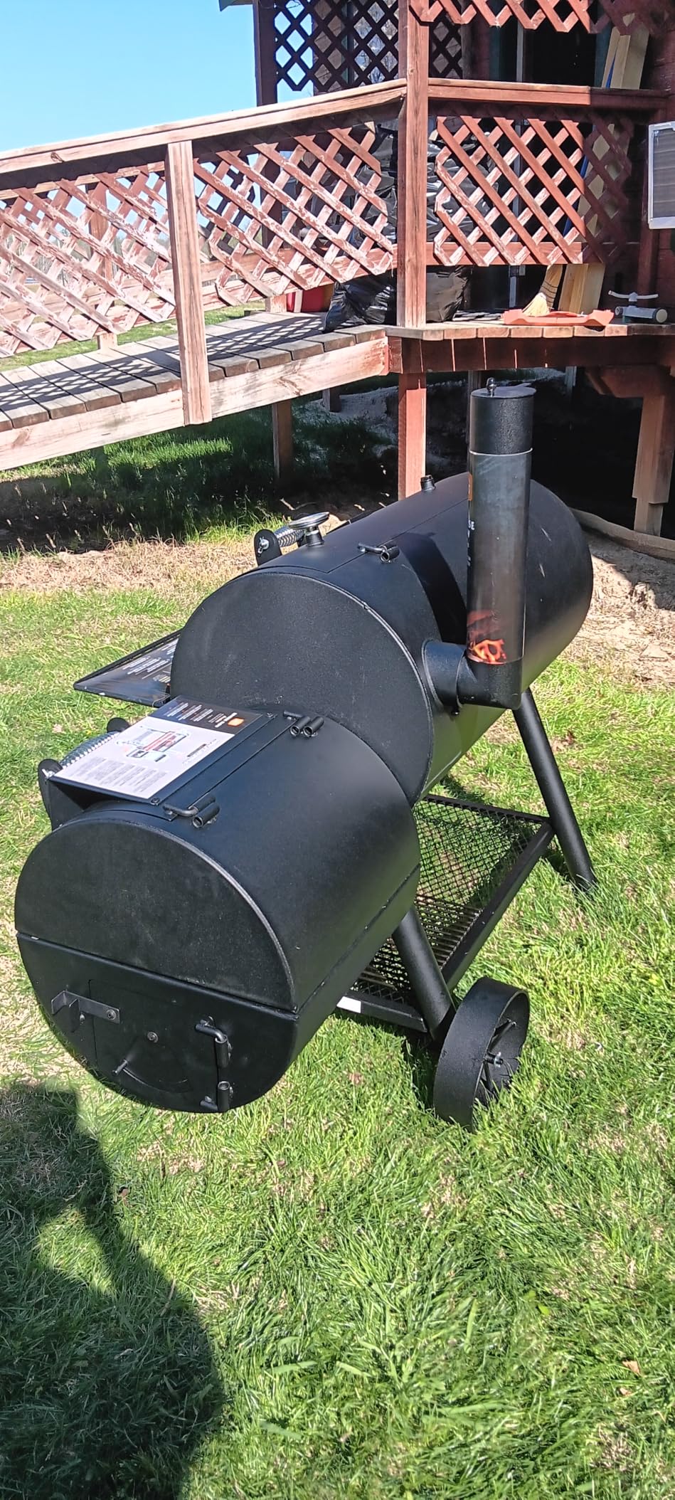 Oklahoma Joe's Longhorn Reverse Flow Offset Charcoal Smoker and Grill, 1060 sq in Cooking Area, Black customer photo 2